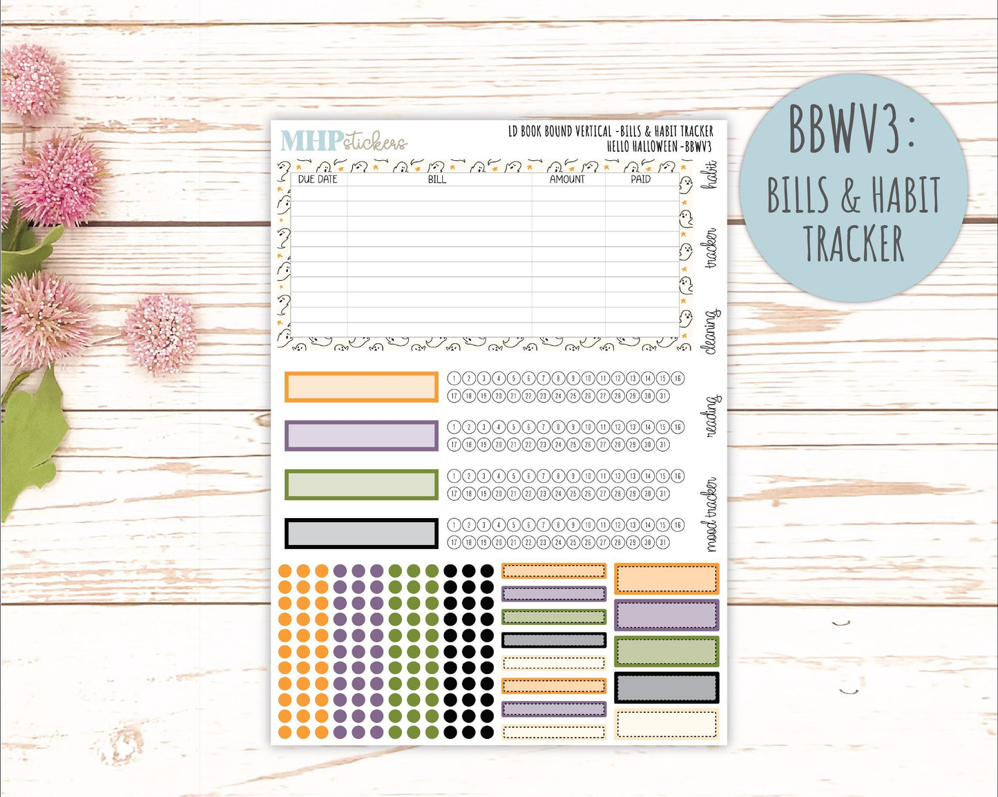 OCTOBER 2025 Stickers for Laurel Denise Book Bound Planner (Amanda's Collab). "Hello Halloween" || BB