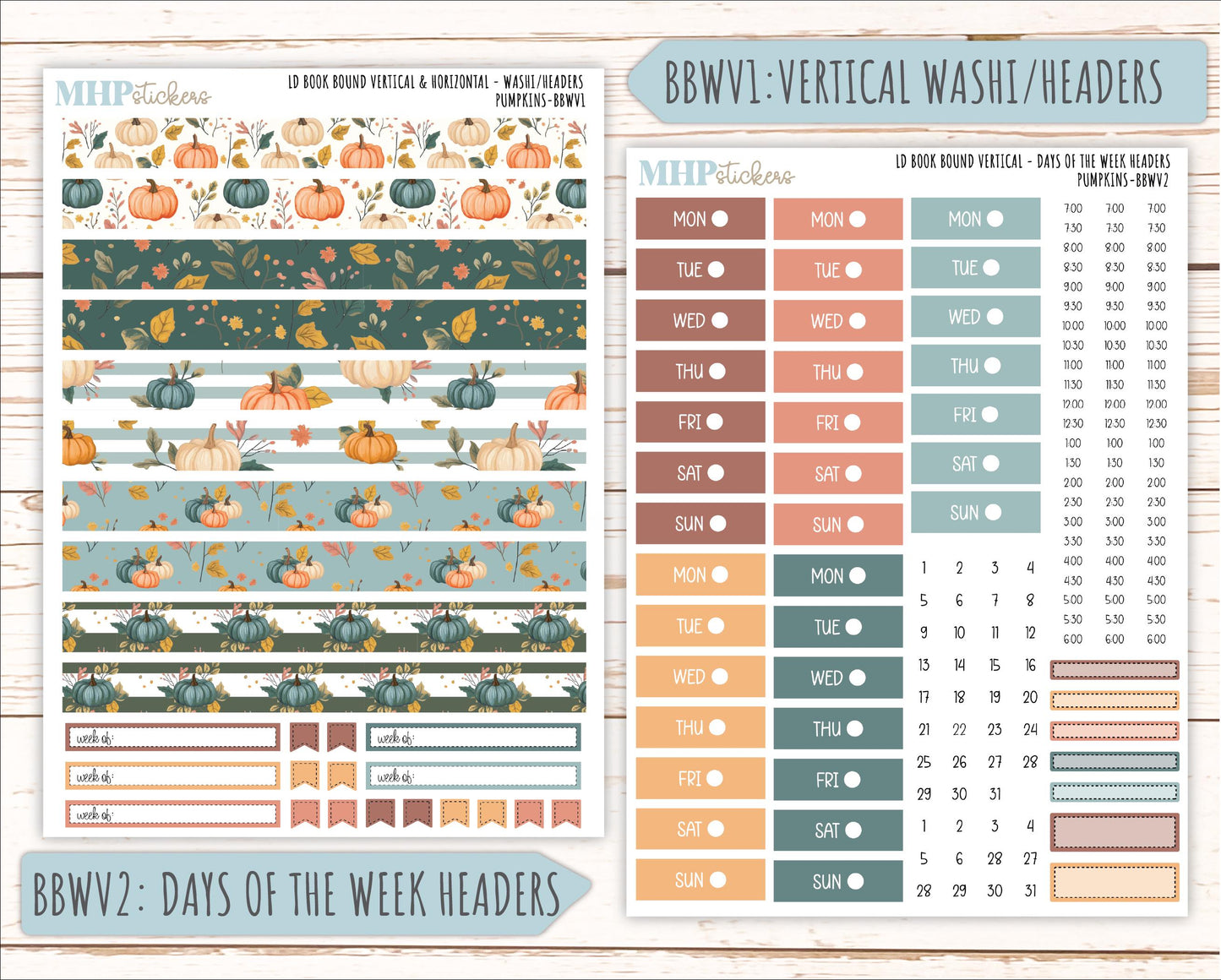 OCTOBER 2025 Stickers for Laurel Denise Book Bound Planner (Amanda's Collab). "Pumpkins" || BB