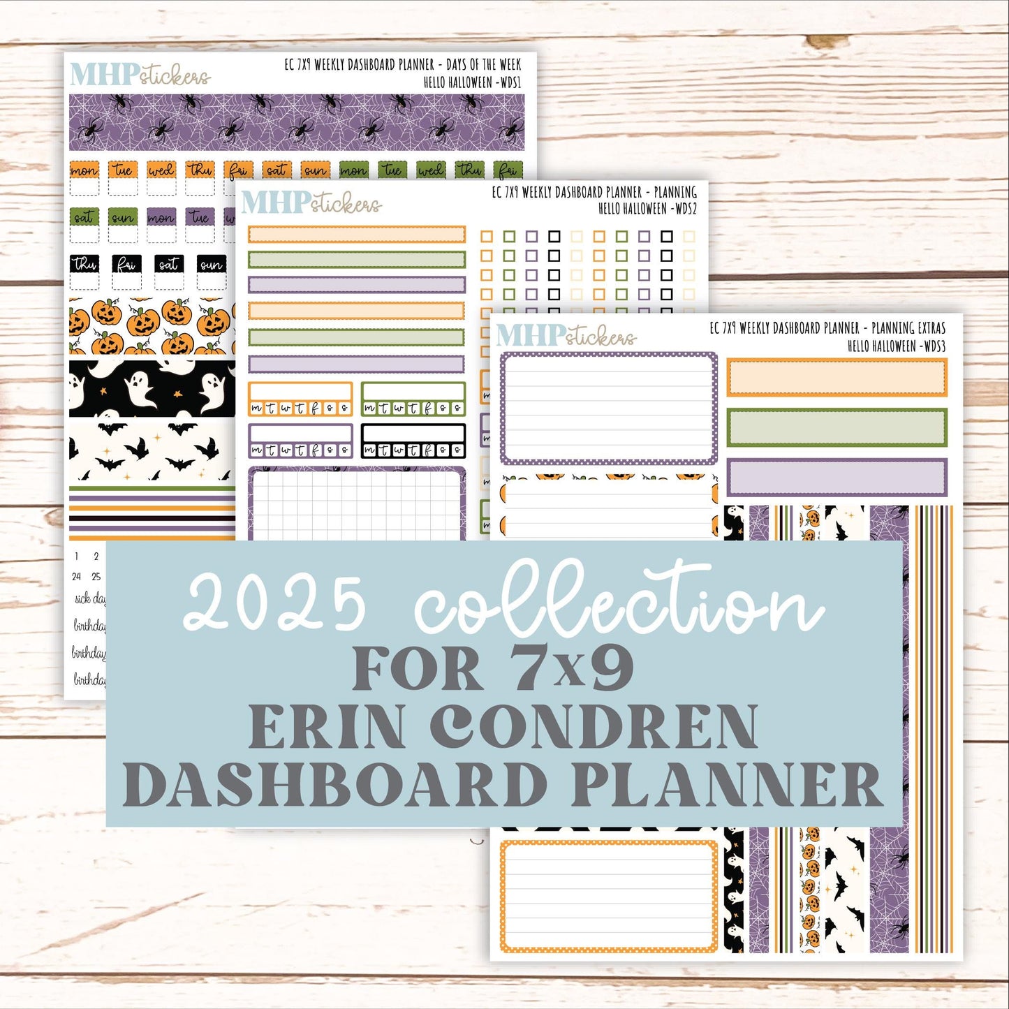 OCTOBER Weekly Dashboard Kit for 7x9 Erin Condren Planners. "Hello Halloween" || ECWDS