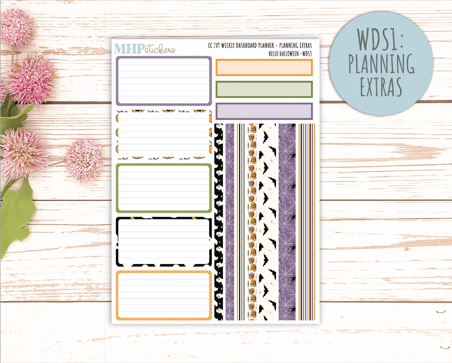 OCTOBER Weekly Dashboard Kit for 7x9 Erin Condren Planners. "Hello Halloween" || ECWDS