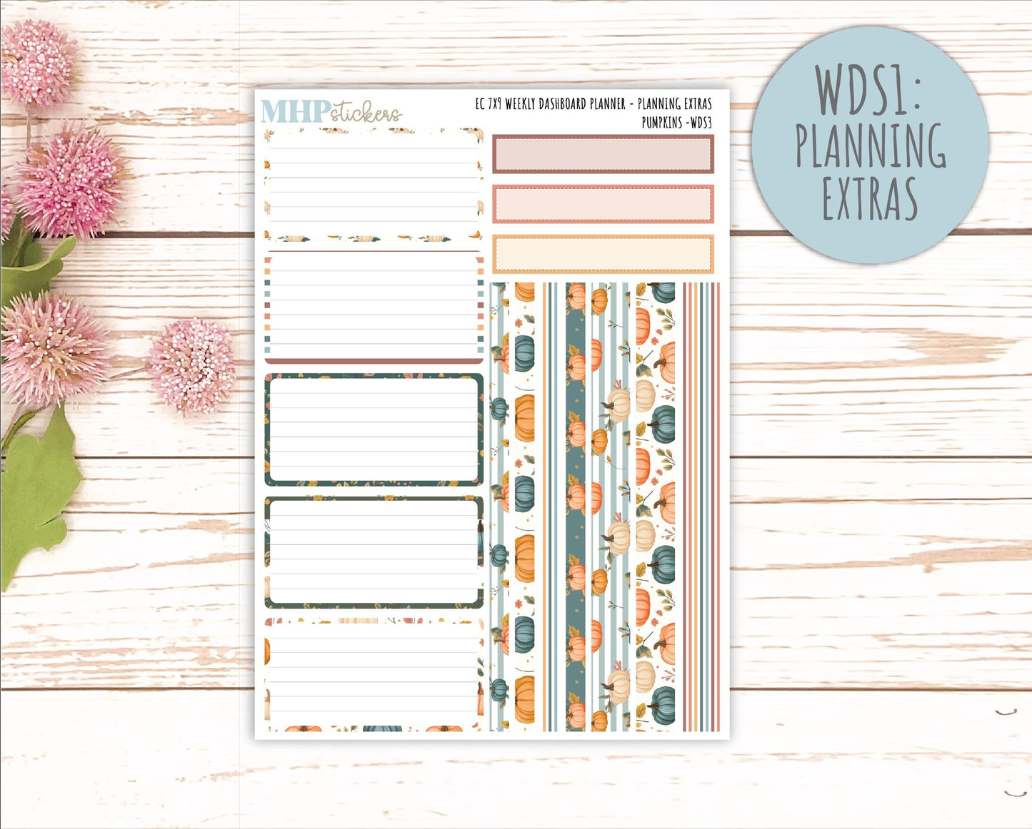 OCTOBER Weekly Dashboard Kit for 7x9 Erin Condren Planners. "Pumpkins" || ECWDS