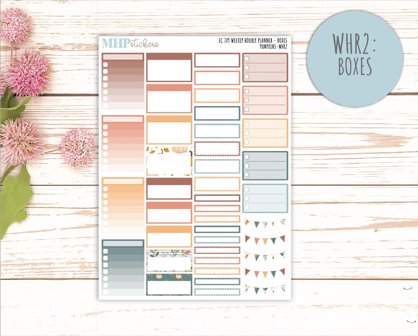 OCTOBER Weekly Hourly Planning Kits for 7x9 Erin Condren Planners. "Pumpkins" || ECWHR