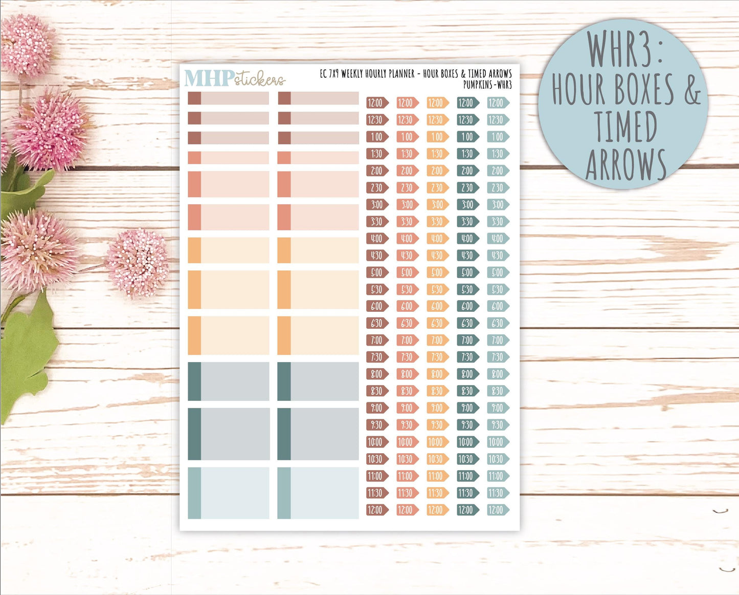 OCTOBER Weekly Hourly Planning Kits for 7x9 Erin Condren Planners. "Pumpkins" || ECWHR