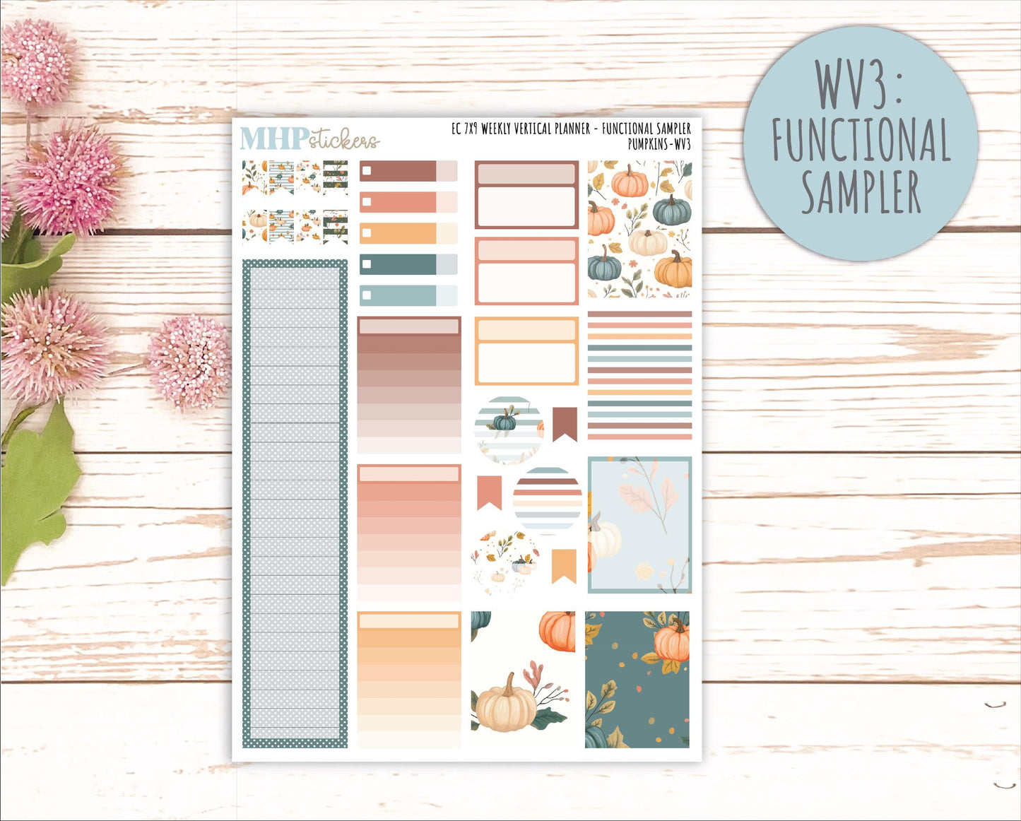 OCTOBER Weekly Vertical Kits for 7x9 Erin Condren Planners. "Pumpkins" || ECWV