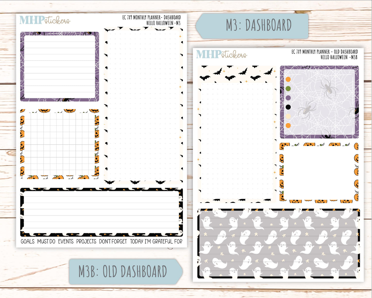 OCTOBER MONTHLY Kit for 7x9 Erin Condren Planners. 2025 Collection "Hello Halloween" || ECM