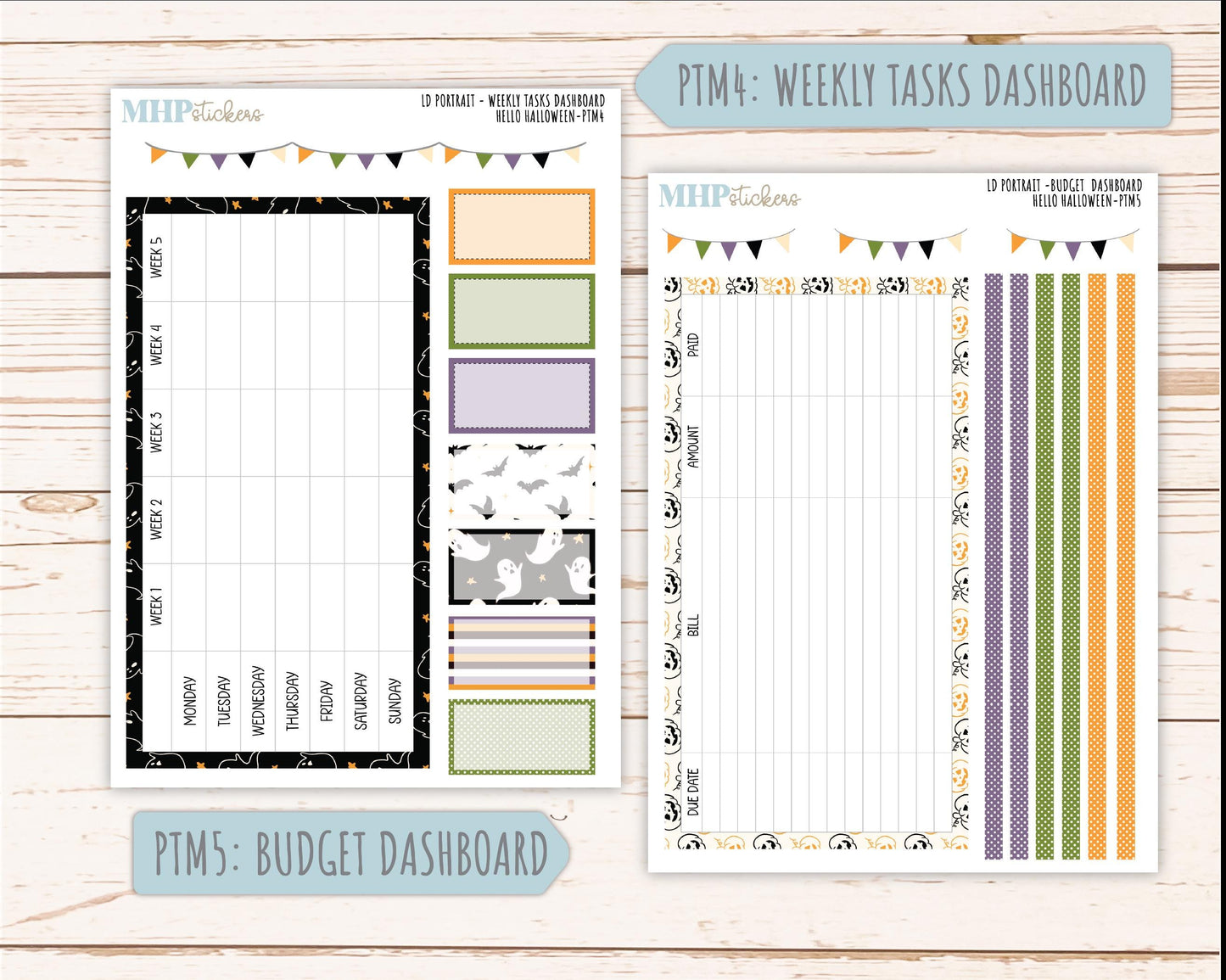 OCTOBER 2025 Stickers for Laurel Denise Portrait Planners. "Hello Halloween" || PT
