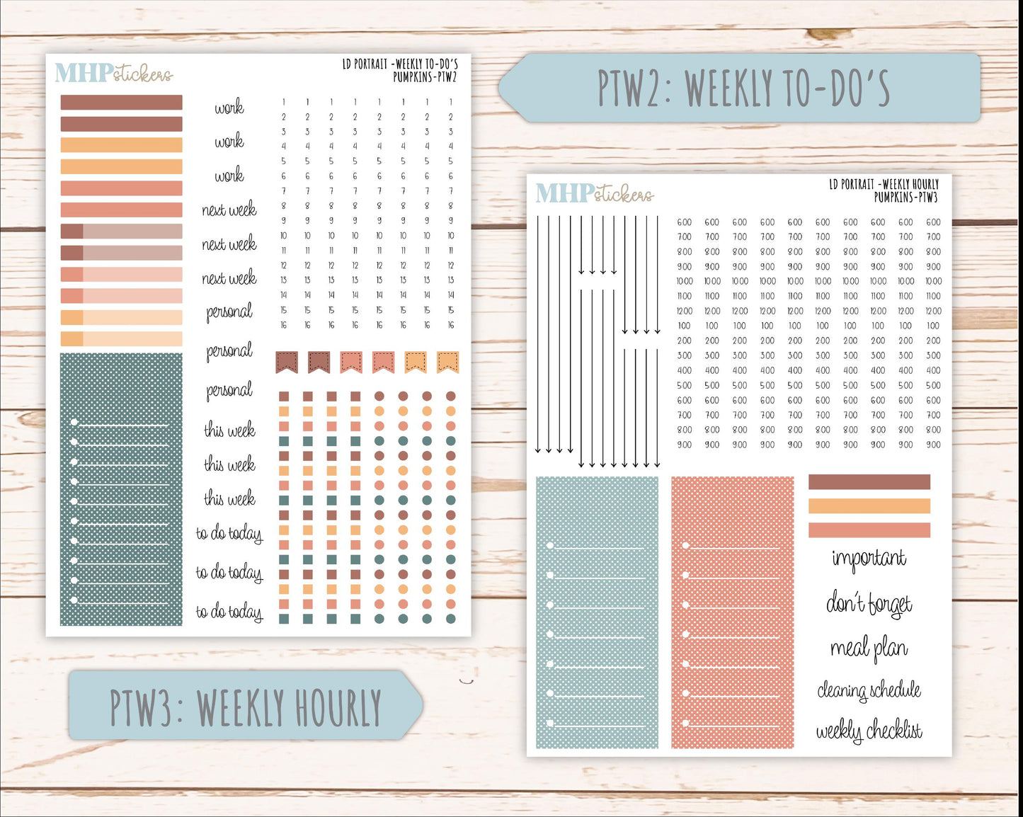 OCTOBER 2025 Stickers for Laurel Denise Portrait Planners. "Pumpkins || PT