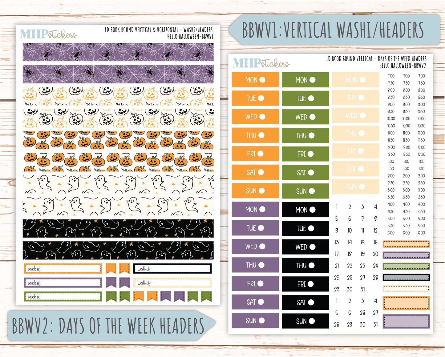 OCTOBER 2025 Stickers for Laurel Denise Book Bound Planner (Amanda's Collab). "Hello Halloween" || BB