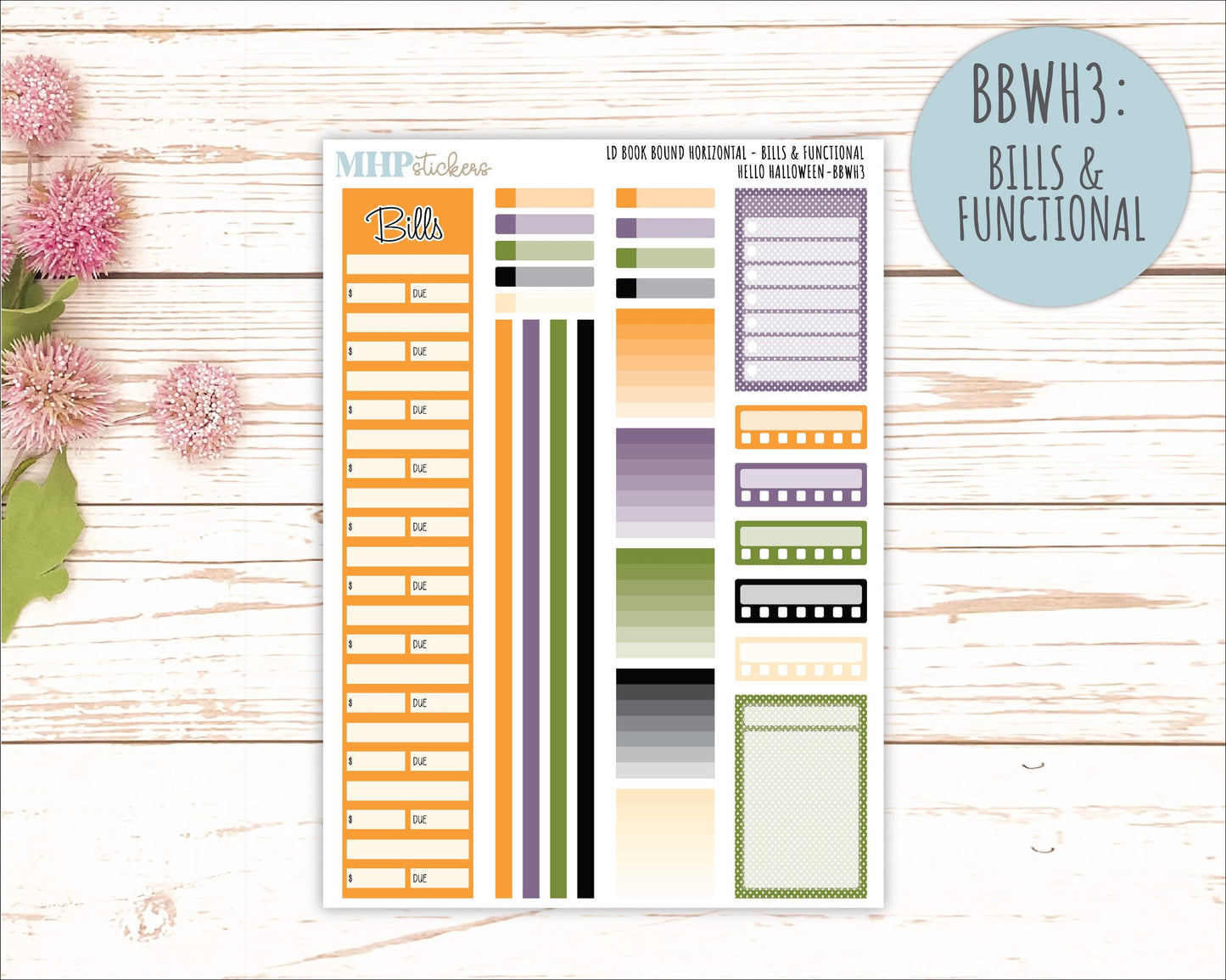 OCTOBER 2025 Stickers for Laurel Denise Book Bound Planner (Amanda's Collab). "Hello Halloween" || BB