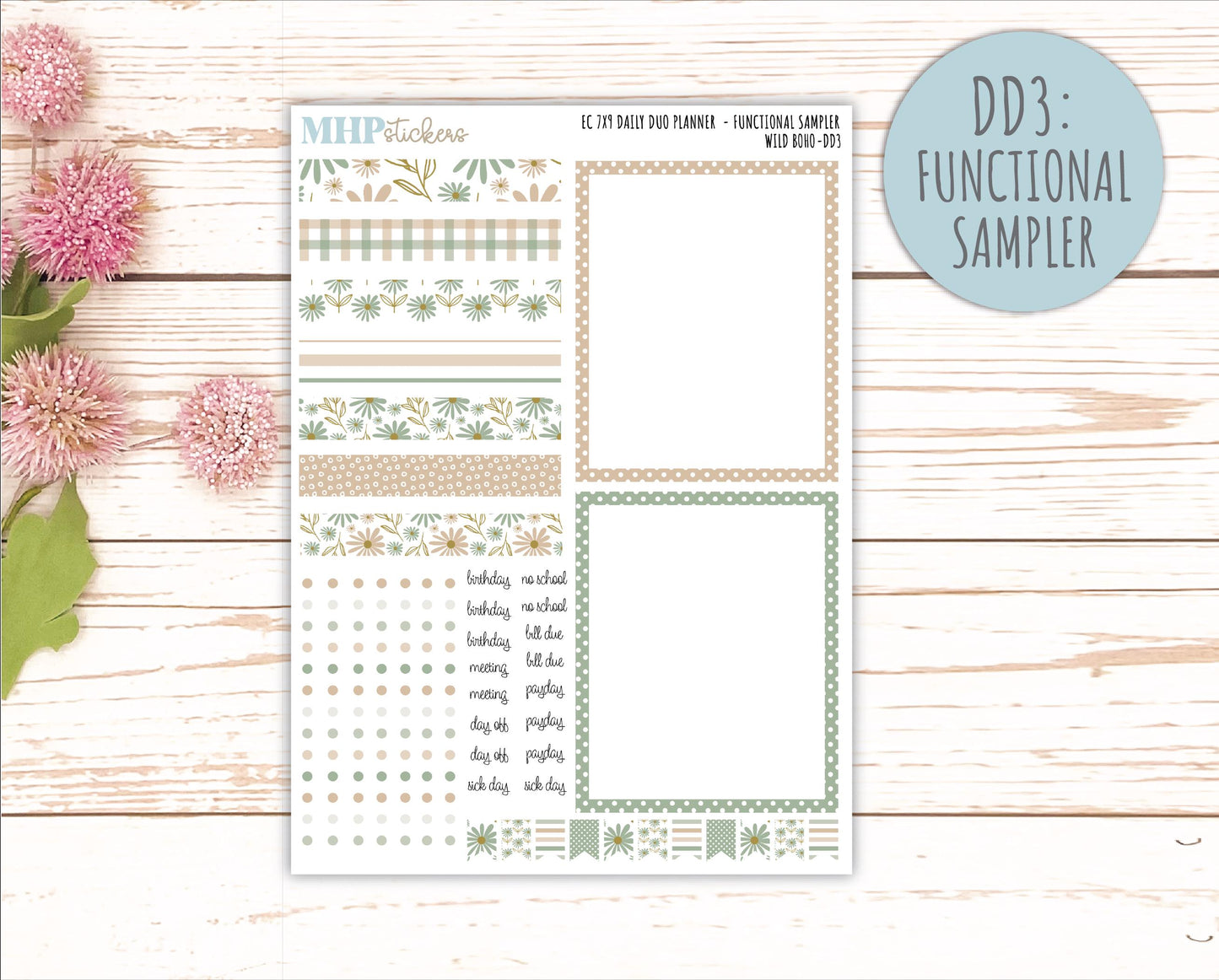 NOVEMBER Daily Duo Sticker Kit for 7x9 Erin Condren Planners. "Wild Boho" || ECDD