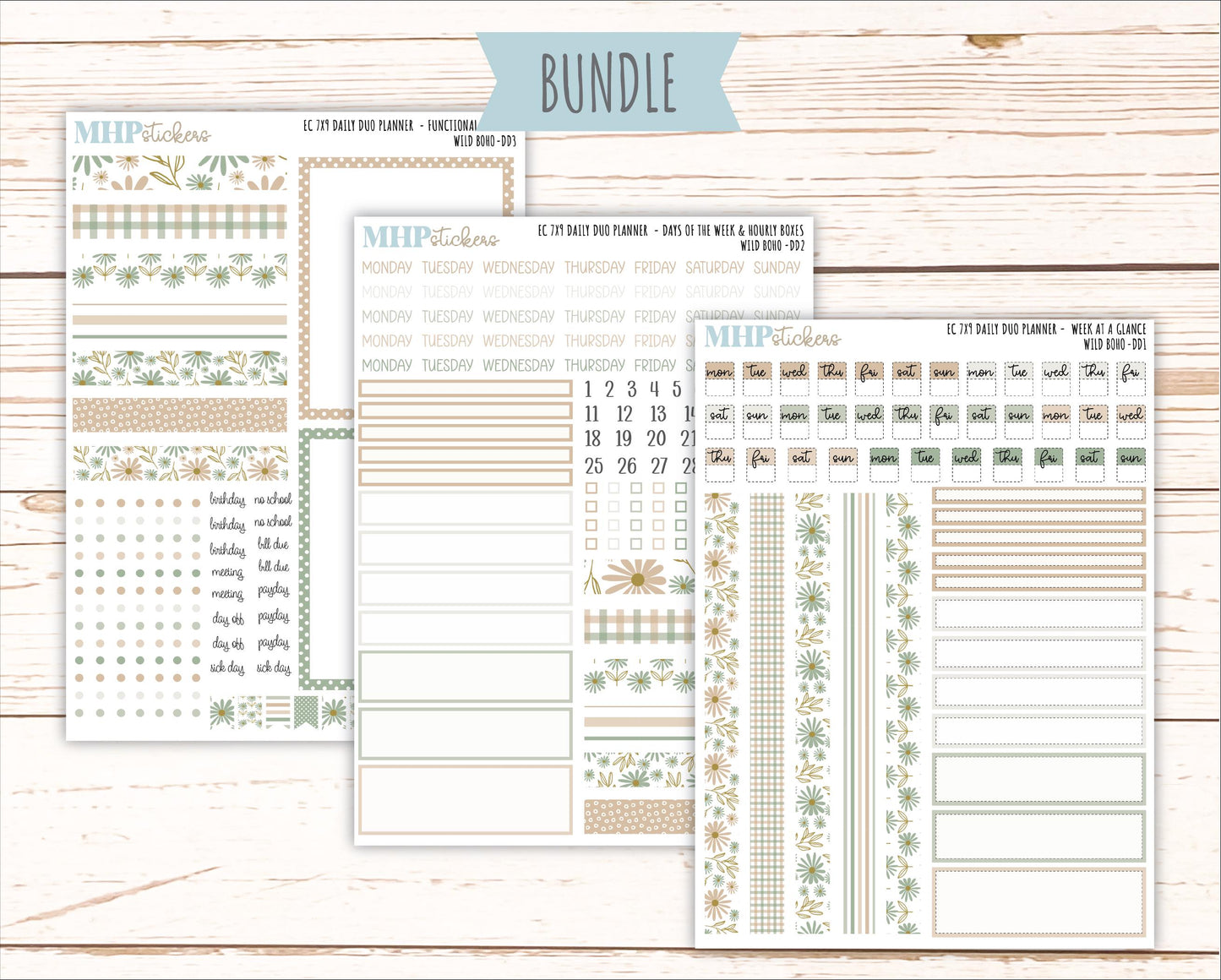 NOVEMBER Daily Duo Sticker Kit for 7x9 Erin Condren Planners. "Wild Boho" || ECDD