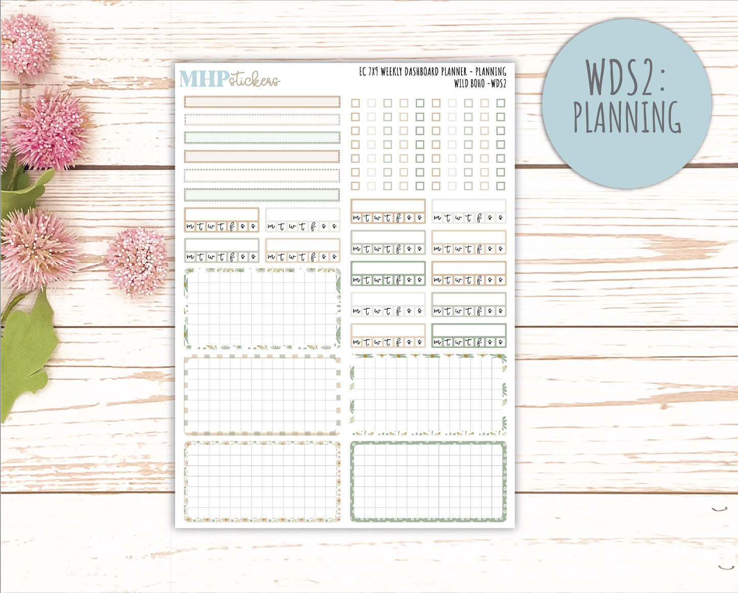 NOVEMBER Weekly Dashboard Kit for 7x9 Erin Condren Planners. "Wild Boho" || ECWDS