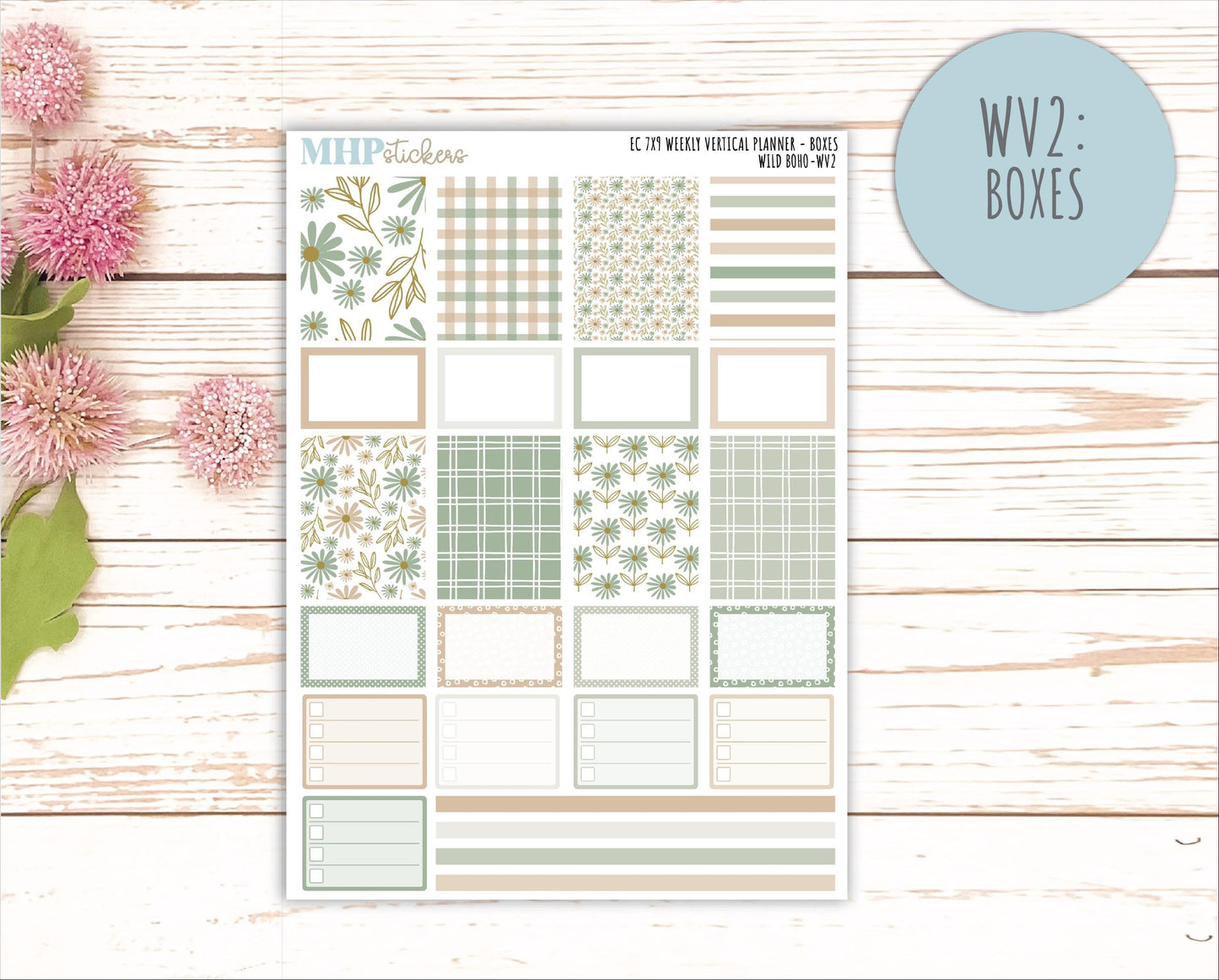 NOVEMBER Weekly Vertical Kits for 7x9 Erin Condren Planners. "Wild Boho" || ECWV