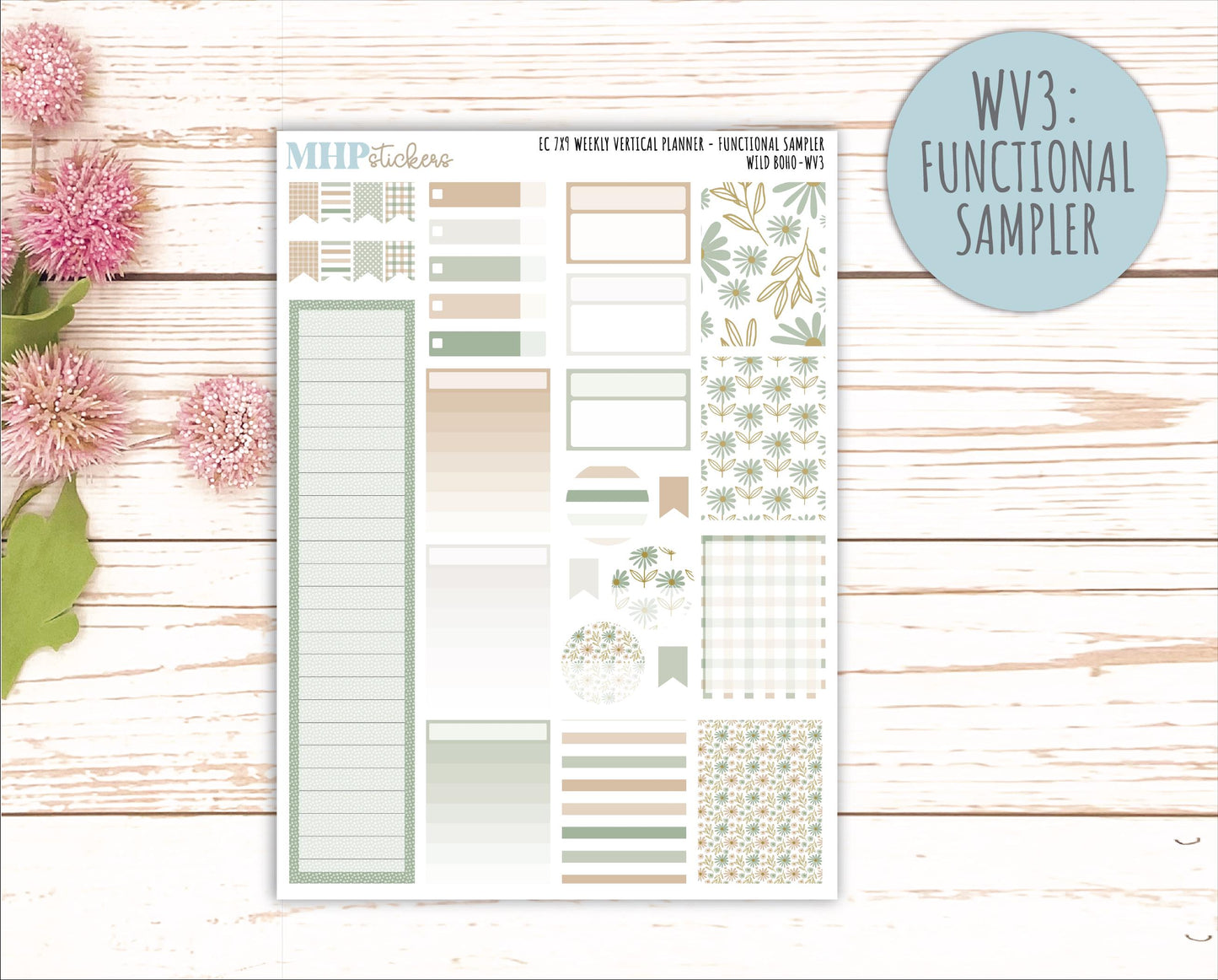 NOVEMBER Weekly Vertical Kits for 7x9 Erin Condren Planners. "Wild Boho" || ECWV