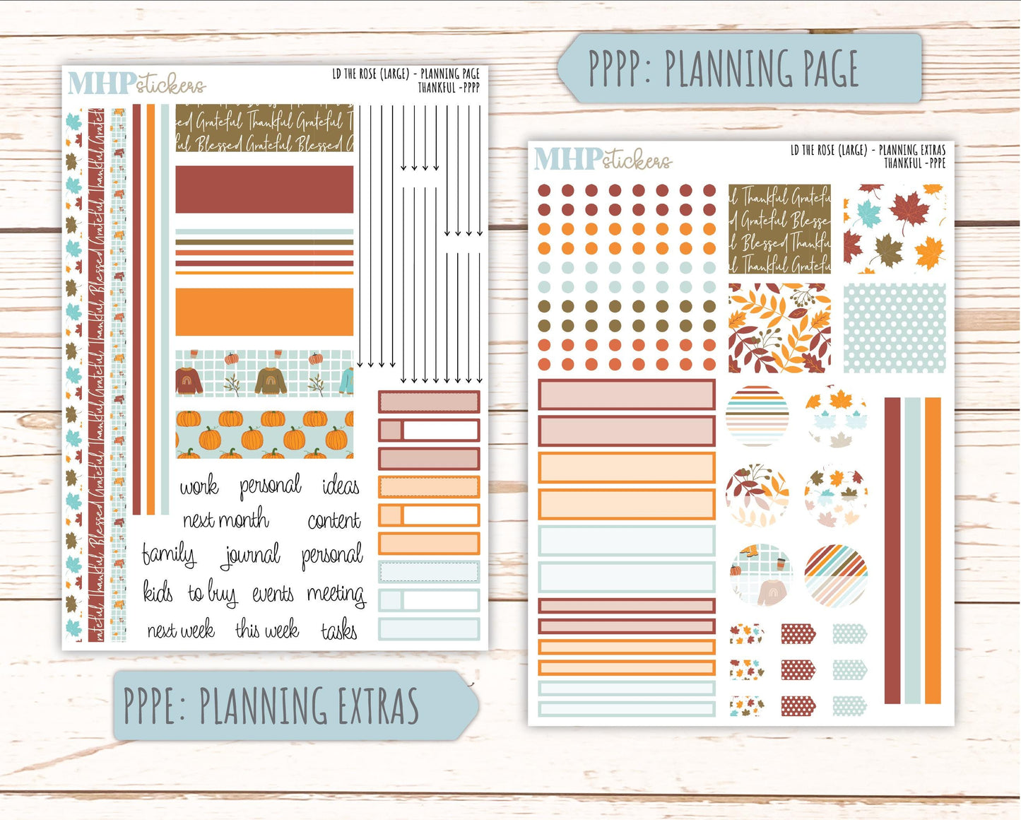 NOVEMBER Stickers for the large Laurel Denise Rose Planner (Formerly Project Planner) "Thankful" || PP