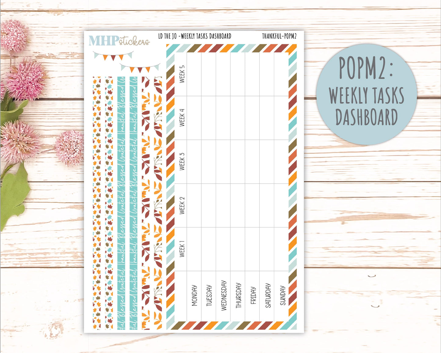 NOVEMBER 2025 Stickers for The Jo Laurel Denise Planner (Formerly Pop-Up Planner) "Thankful" || POP