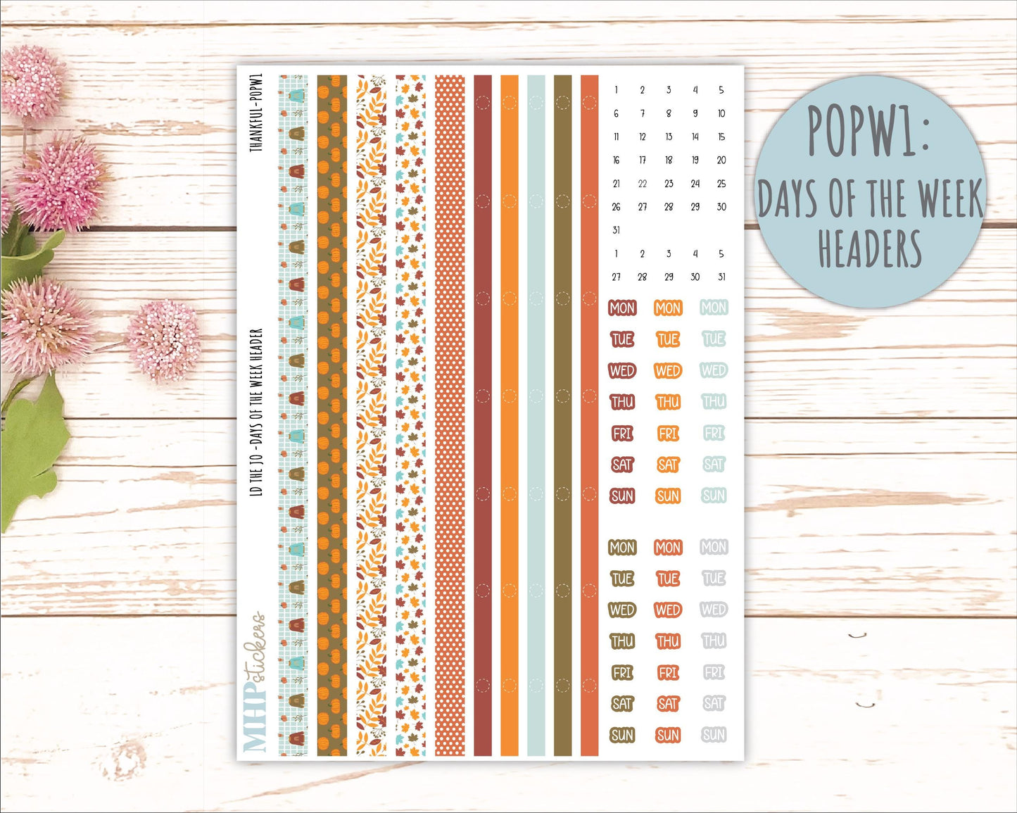 NOVEMBER 2025 Stickers for The Jo Laurel Denise Planner (Formerly Pop-Up Planner) "Thankful" || POP