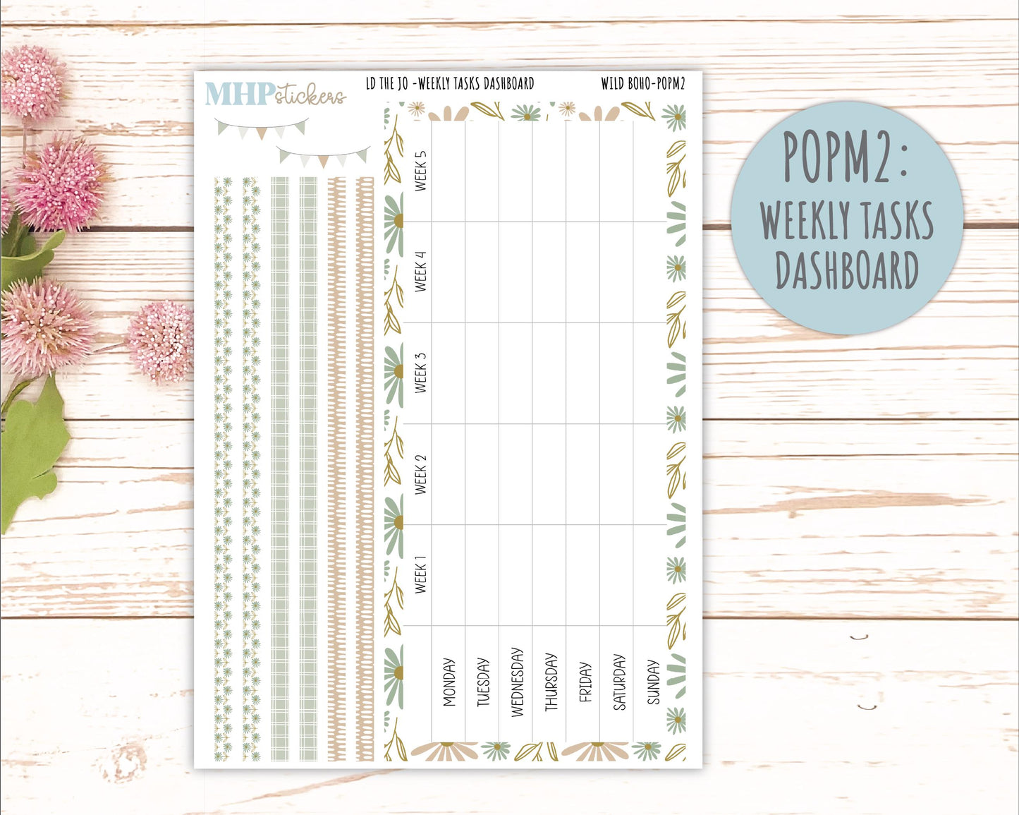 NOVEMBER 2025 Stickers for The Jo Laurel Denise Planner (Formerly Pop-Up Planner) "Wild Boho" || POP