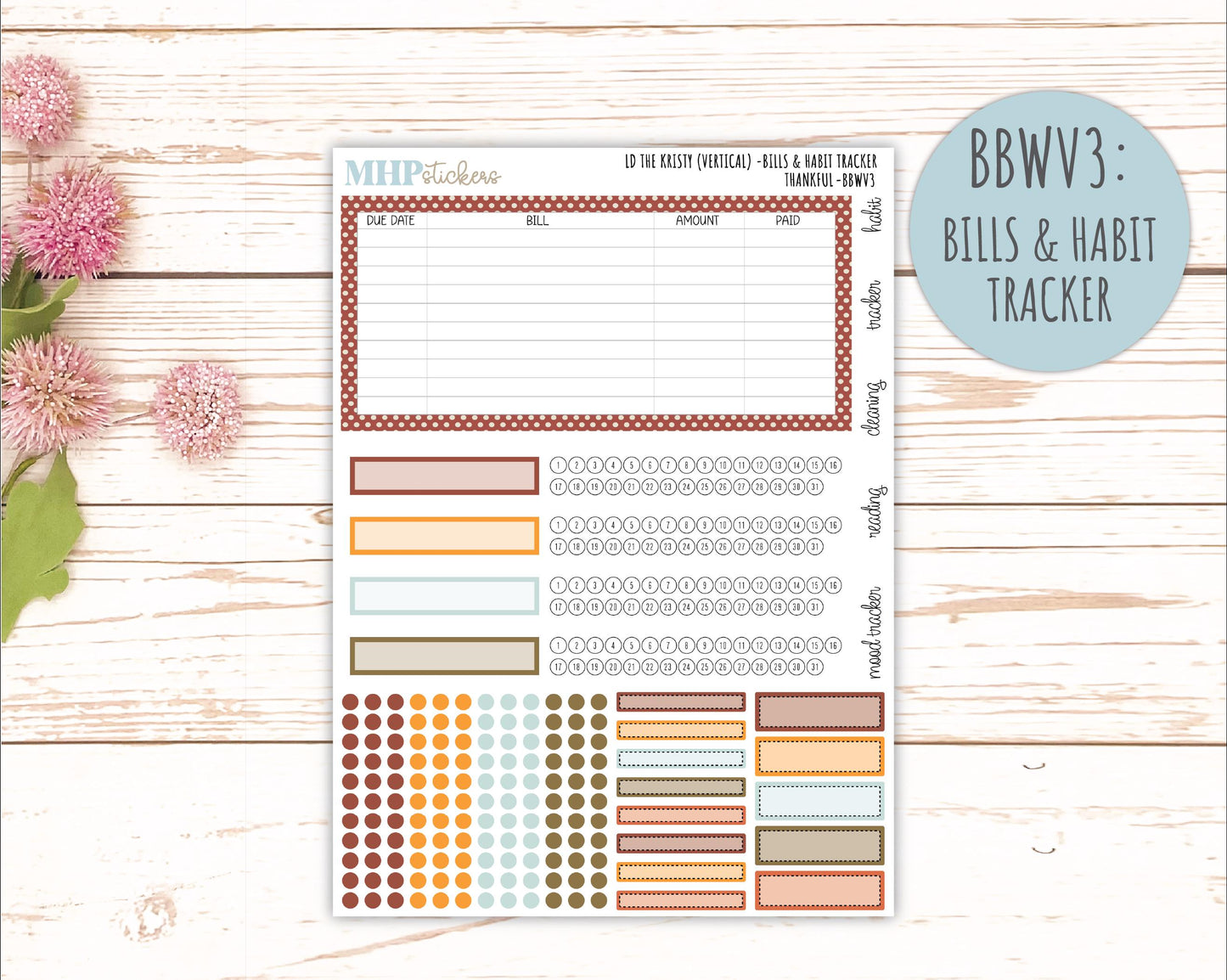 NOVEMBER 2025 Stickers for The Mae & The Kristy Laurel Denise Planners ( Formerly Book Bound Planner) "Thankful" || BB
