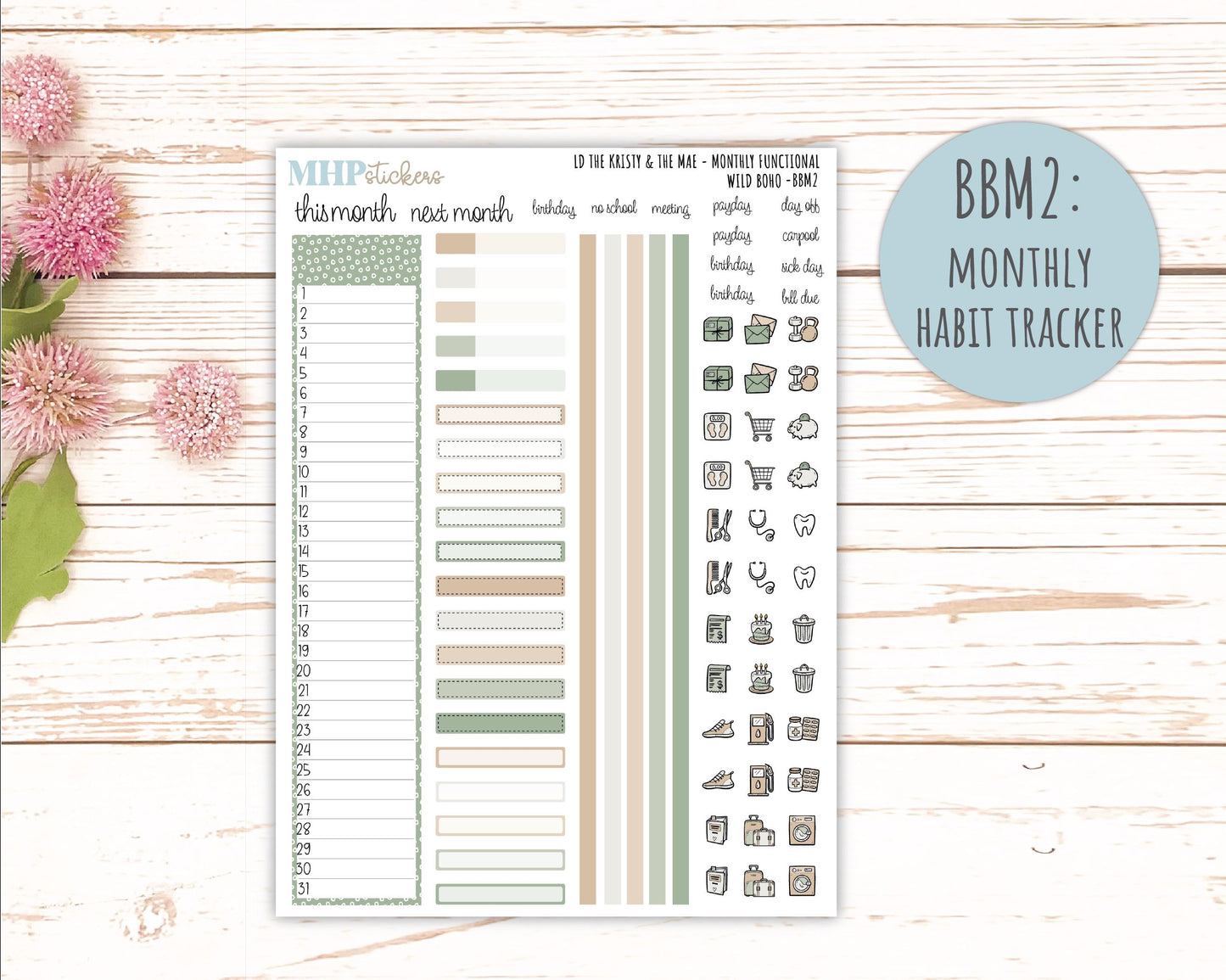 NOVEMBER 2025 Stickers for The Mae & The Kristy Laurel Denise Planners (Formerly Book Bound Planner) "Wild Boho" || BB