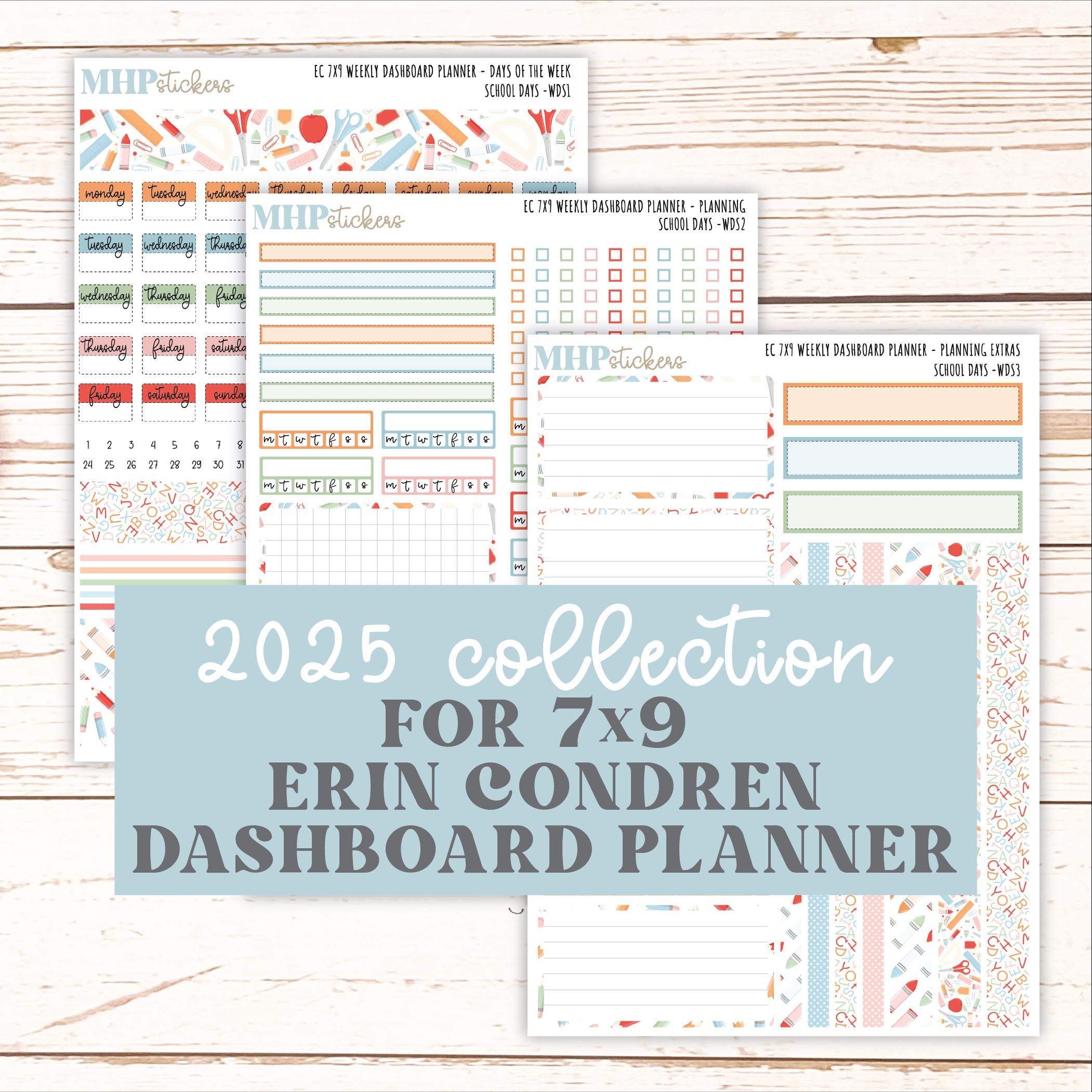 SEPTEMBER Weekly Dashboard Kit for 7x9 Erin Condren Planners. "School ...