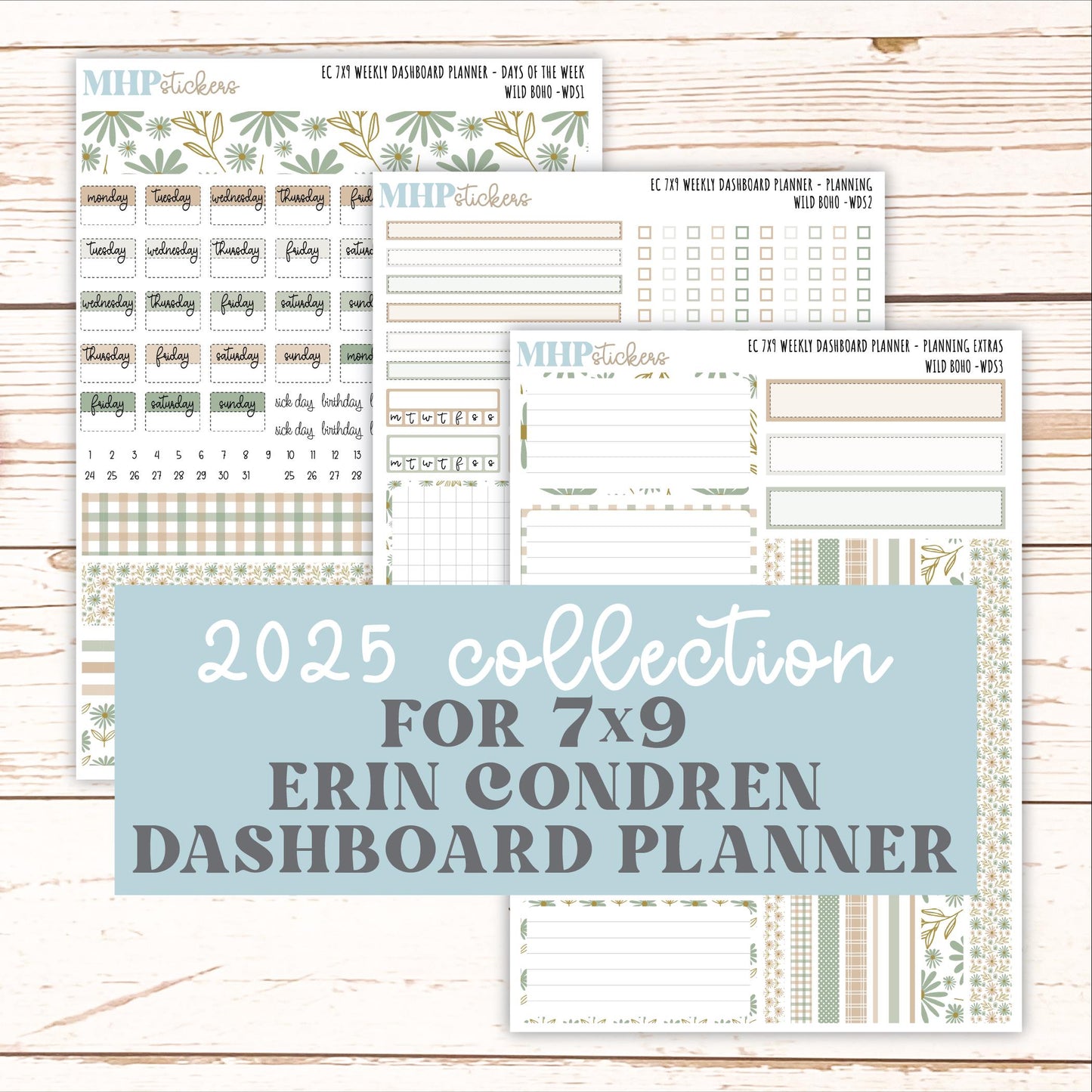 NOVEMBER Weekly Dashboard Kit for 7x9 Erin Condren Planners. "Wild Boho" || ECWDS
