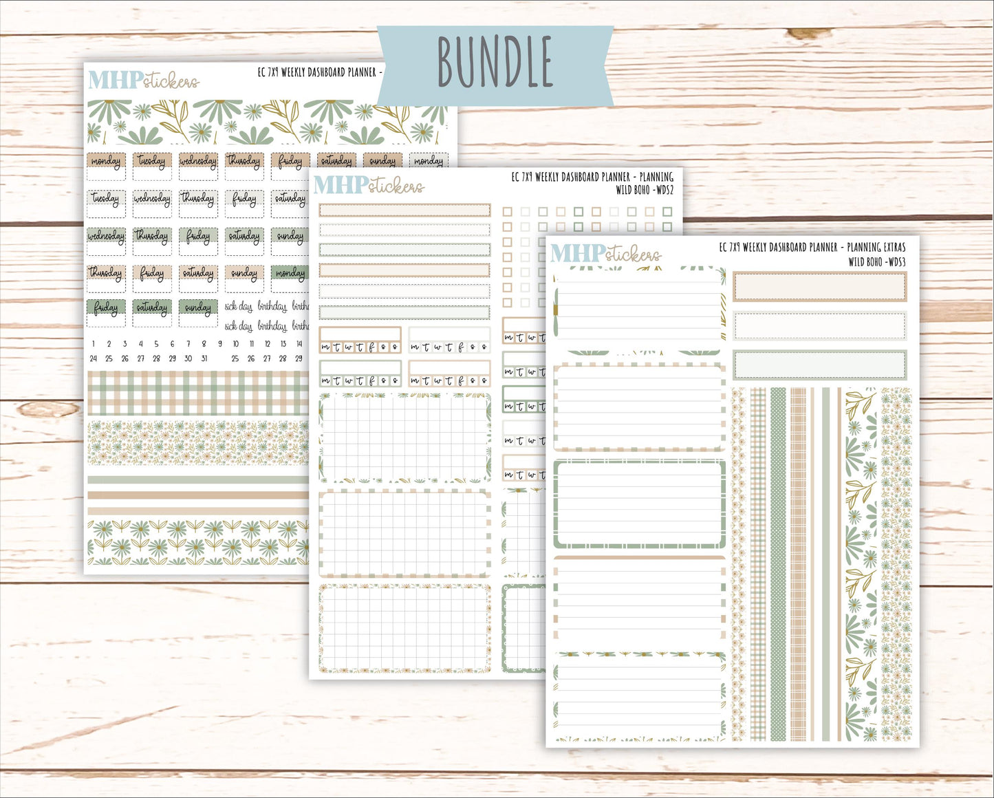 NOVEMBER Weekly Dashboard Kit for 7x9 Erin Condren Planners. "Wild Boho" || ECWDS