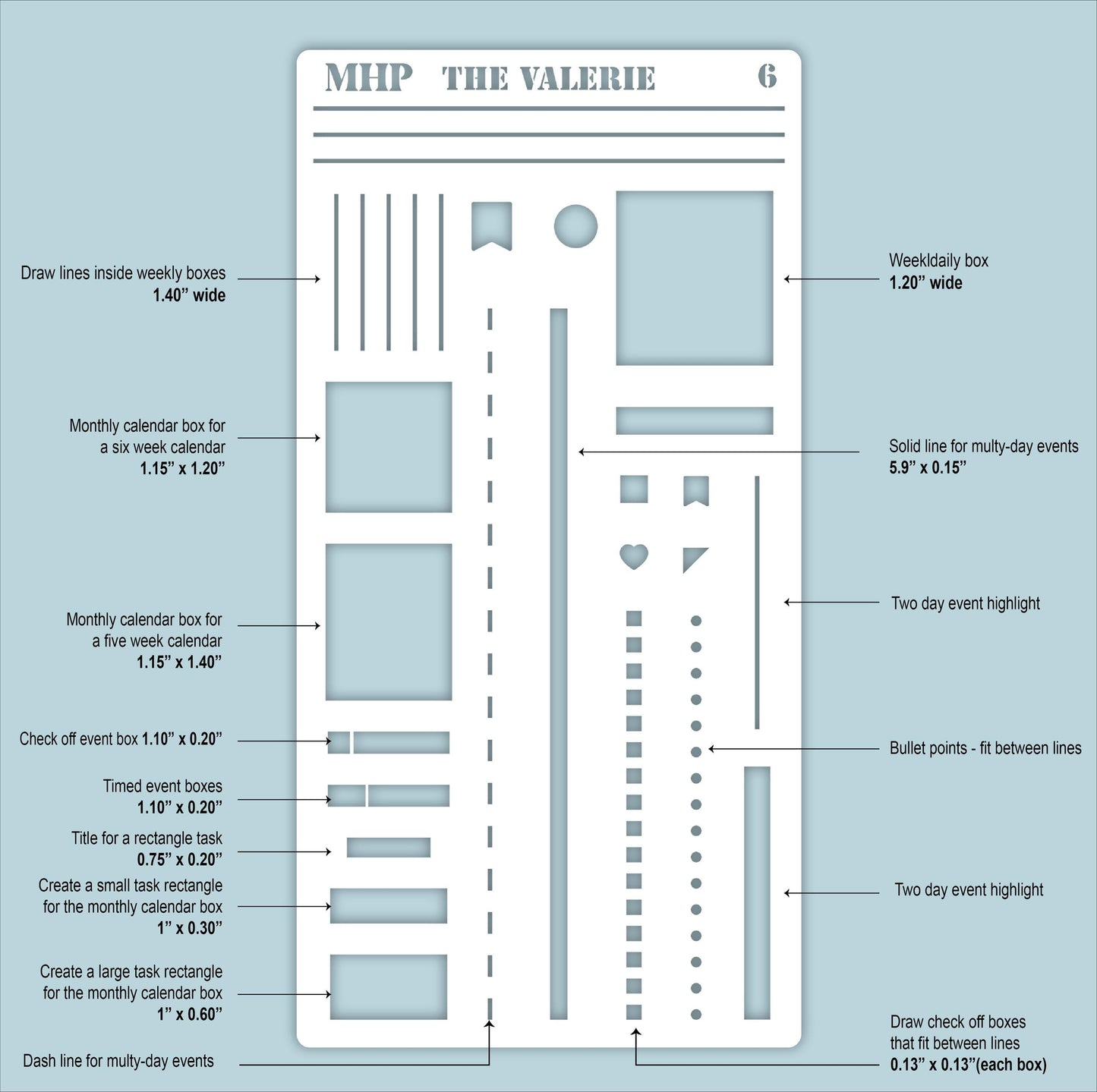 STENCIL #6 for Laurel Denise's Planner The Valerie (Formerly Teacher Planner) || STL