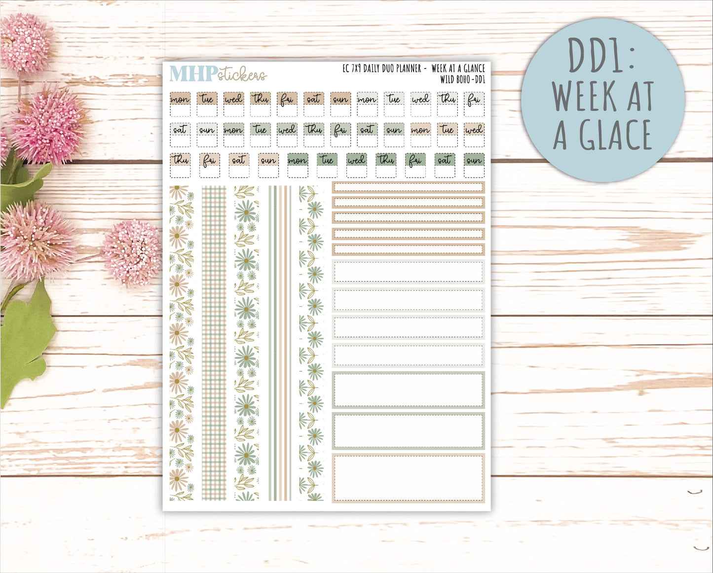 NOVEMBER Daily Duo Sticker Kit for 7x9 Erin Condren Planners. "Wild Boho" || ECDD