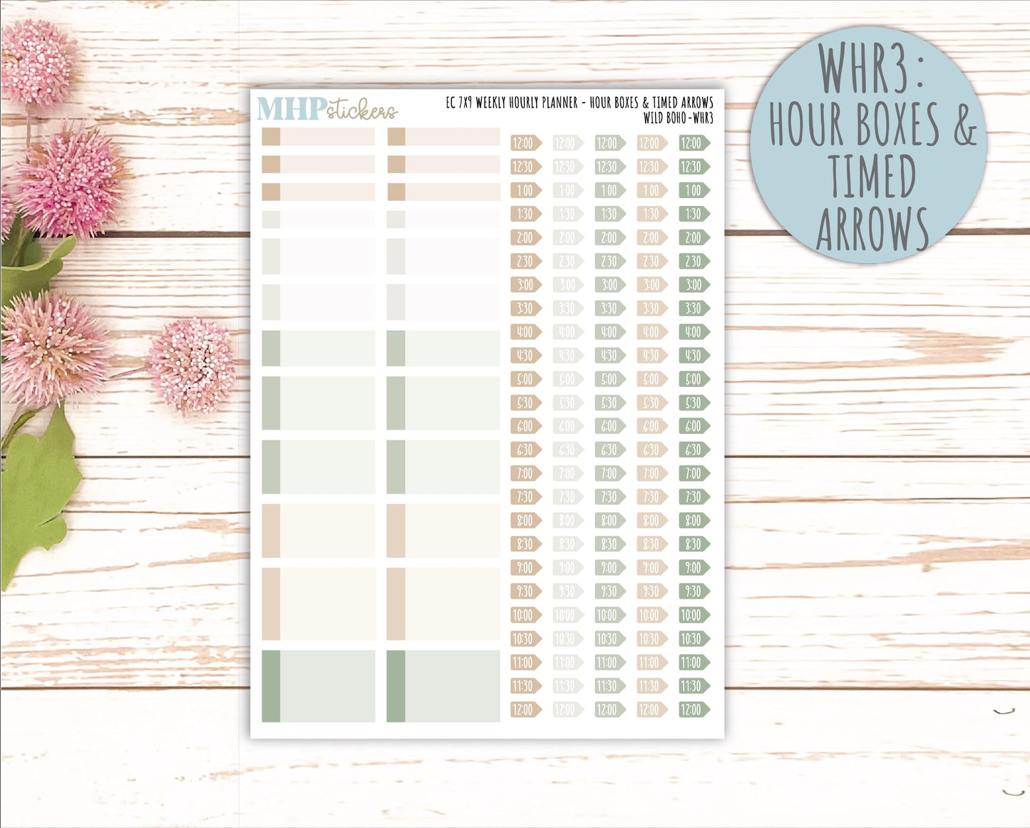 NOVEMBER Weekly Hourly Planning Kits for 7x9 Erin Condren Planners. "Wild Boho" || ECWHR