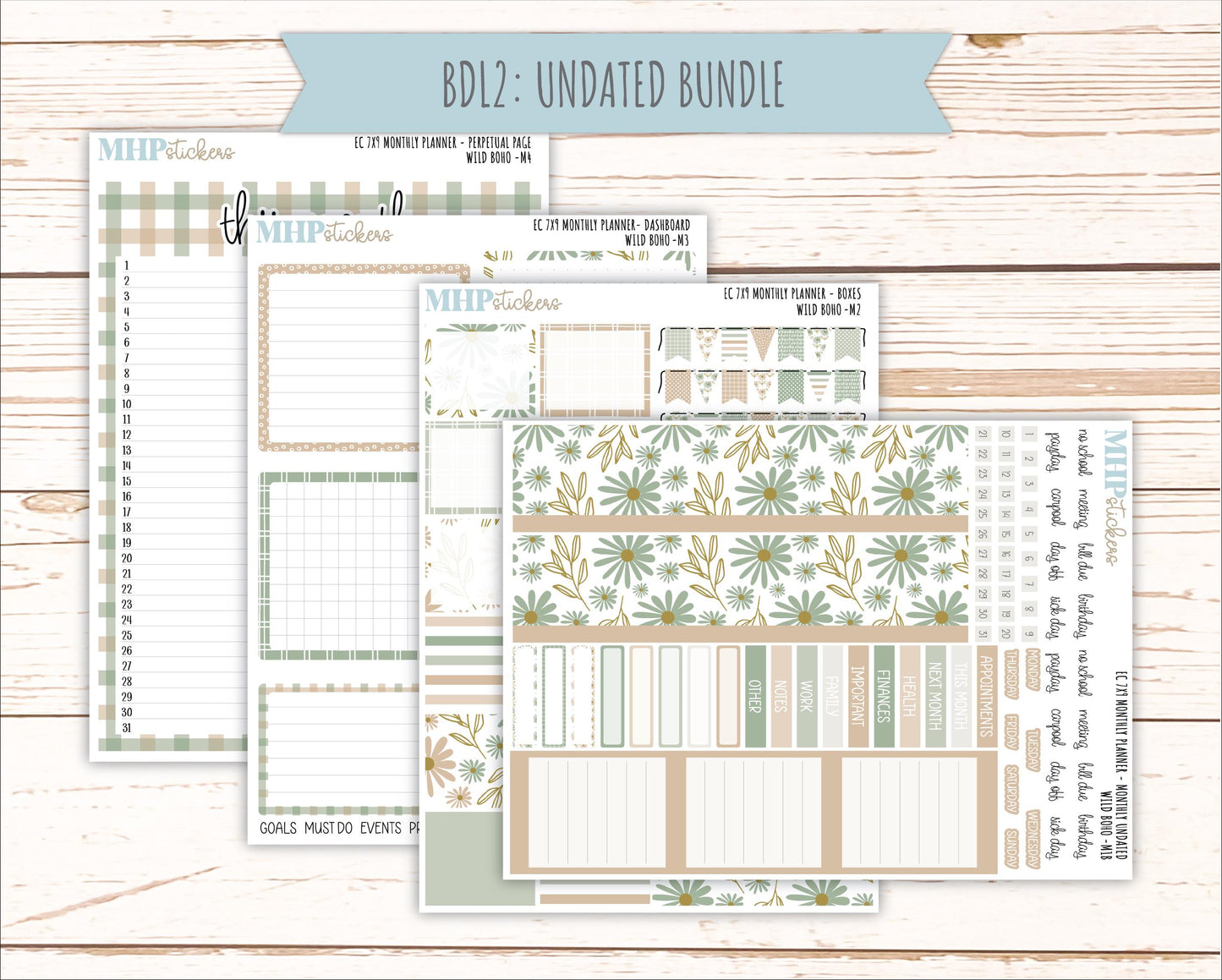 NOVEMBER MONTHLY Kit for 7x9 Erin Condren Planners. 2025 Collection "Wild Boho" || ECM