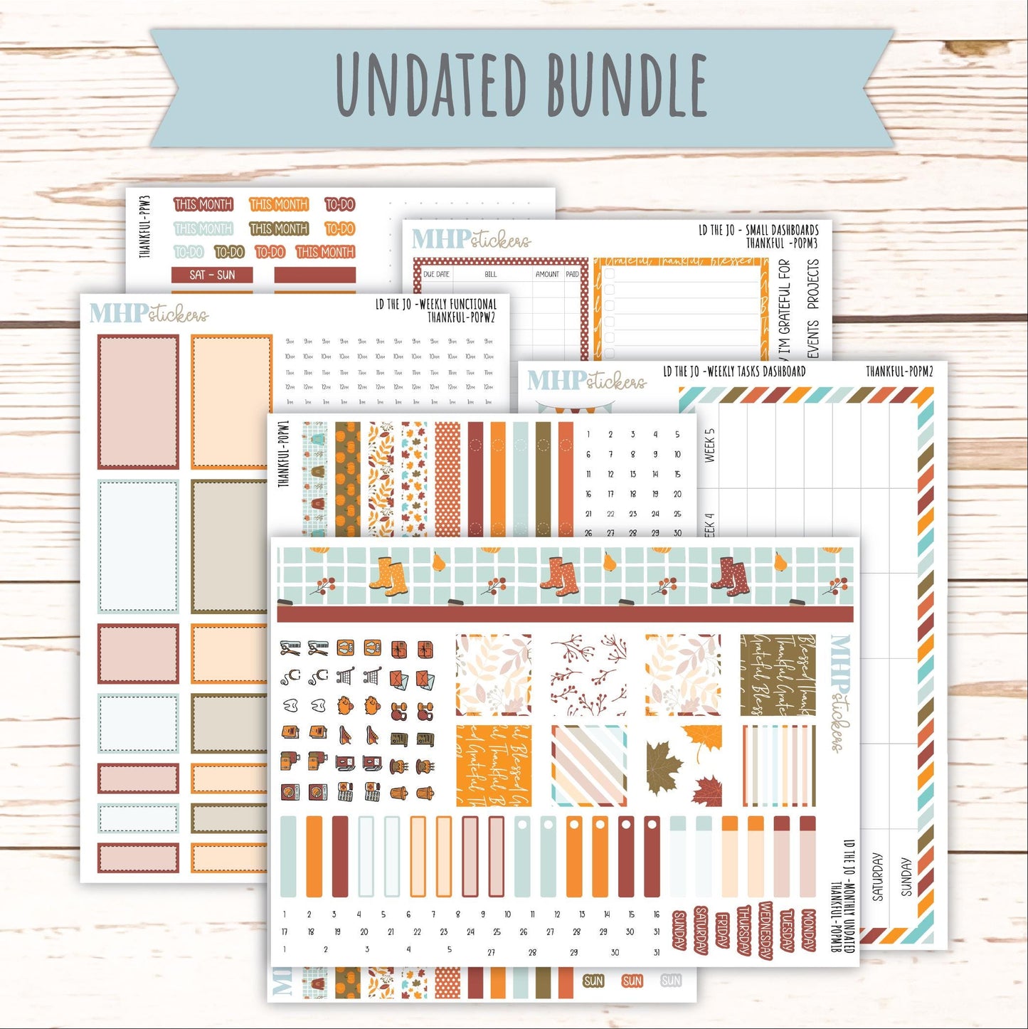 NOVEMBER 2025 Stickers for The Jo Laurel Denise Planner (Formerly Pop-Up Planner) "Thankful" || POP