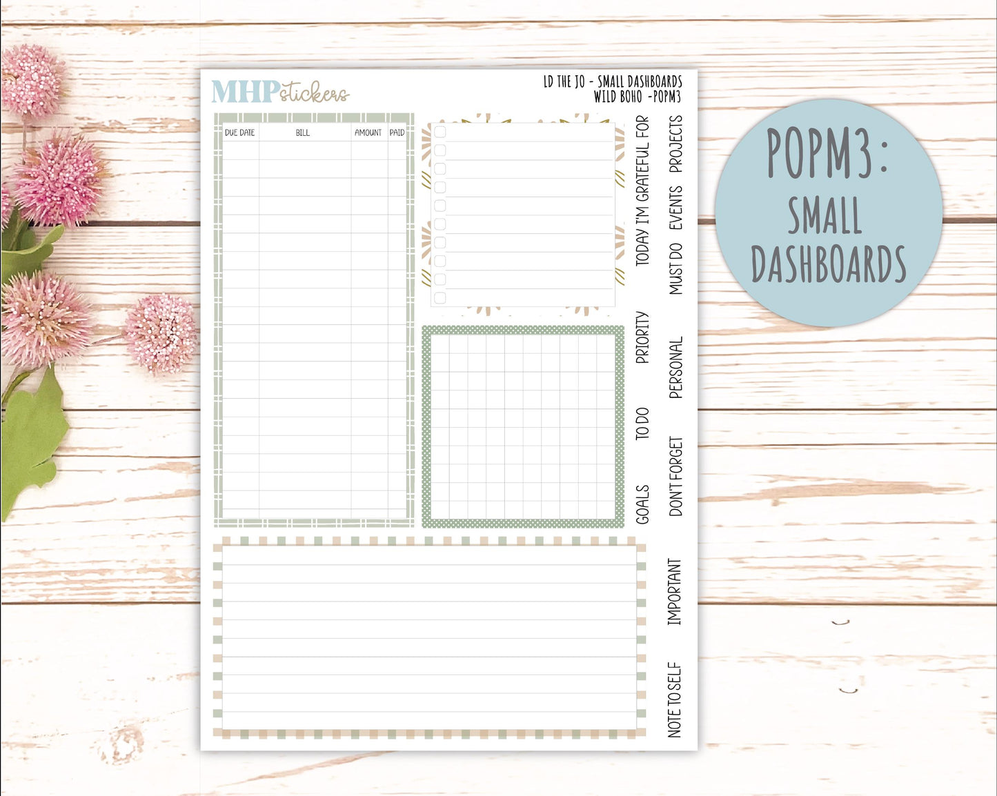 NOVEMBER 2025 Stickers for The Jo Laurel Denise Planner (Formerly Pop-Up Planner) "Wild Boho" || POP