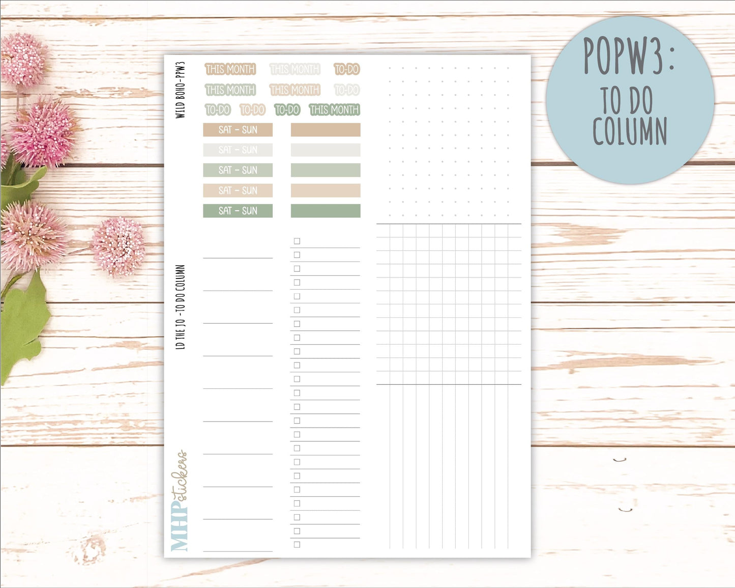 NOVEMBER 2025 Stickers for The Jo Laurel Denise Planner (Formerly Pop-Up Planner) "Wild Boho" || POP