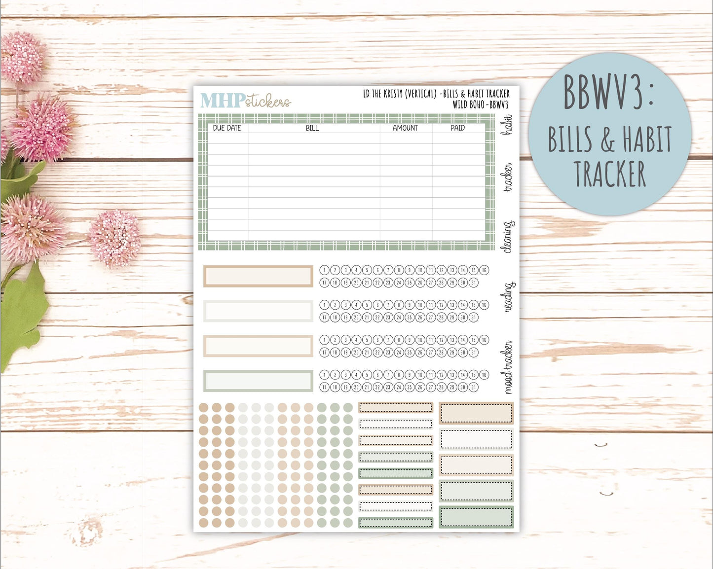 NOVEMBER 2025 Stickers for The Mae & The Kristy Laurel Denise Planners (Formerly Book Bound Planner) "Wild Boho" || BB