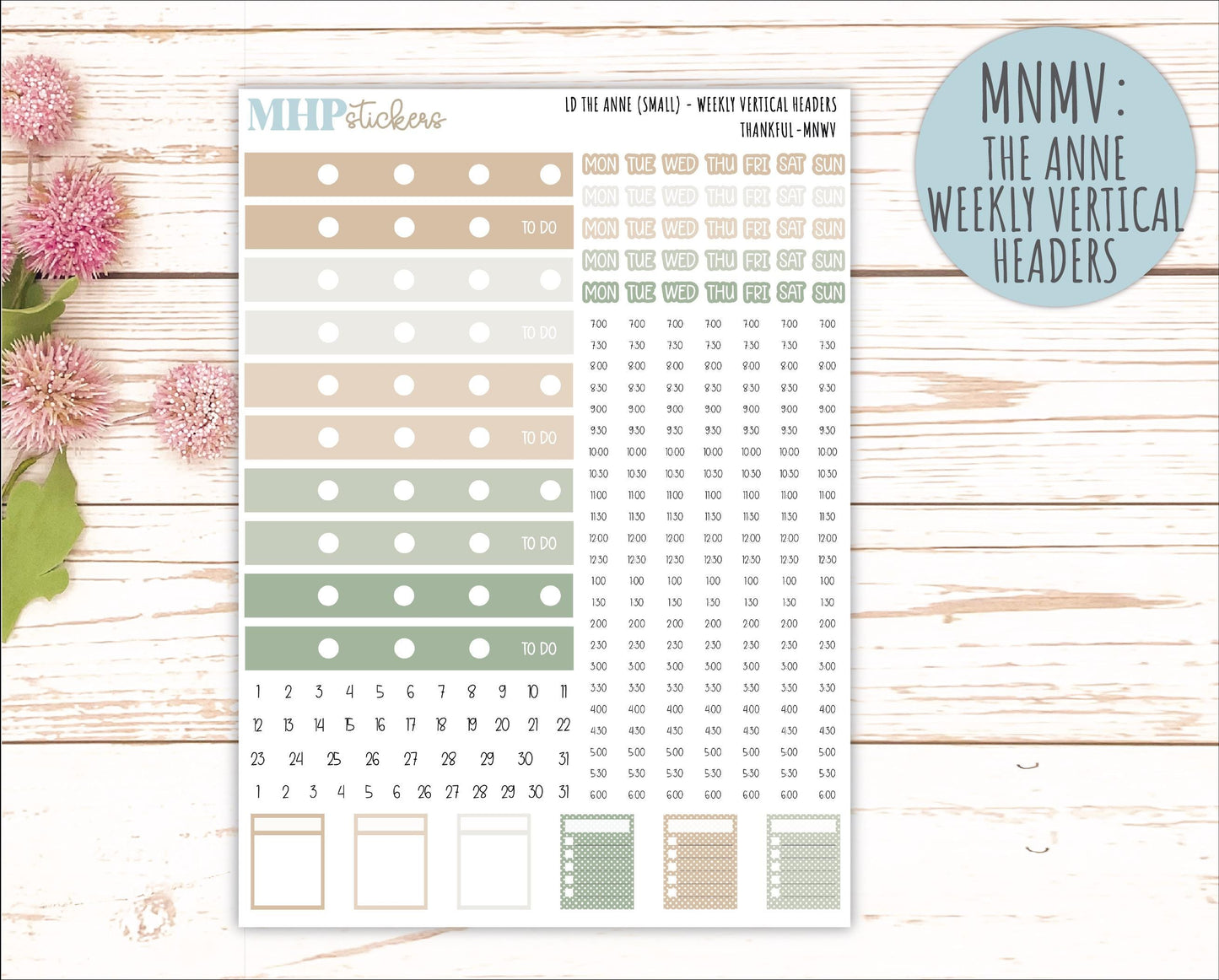 NOVEMBER 2025 Stickers for Small Horizontal & Vertical Laurel Denise Planners. (Formerly Mini Planner) "Wild Boho" || MN