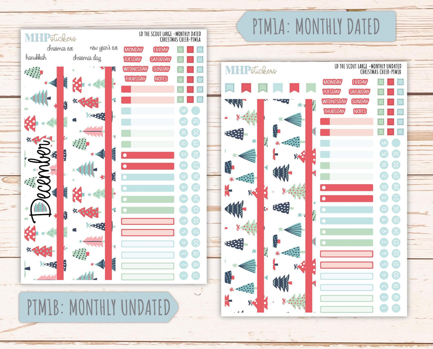 DECEMBER 2025 Stickers for the Large Laurel Denise Scout Planner (formerly Portrait Planner) "Christmas Cheer" || PT