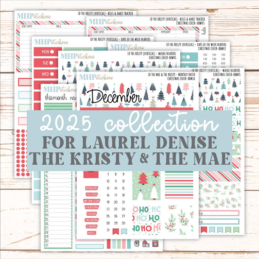 DECEMBER 2025 Stickers for The Mae & The Kristy Laurel Denise Planners ( Formerly Book Bound Planner) "Christmas Cheer" || BB