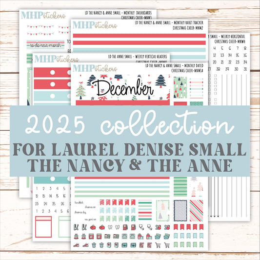 DECEMBER 2025 Stickers for Small Nancy & Anne Laurel Denise Planners. (Formerly Mini Planner) "Christmas Cheer" || MN