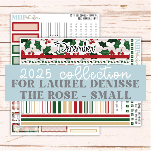 DECEMBER 2025 Stickers for The Rose Small Laurel Denise Planner (Formerly Mini Project Planner) "Berry Merry Xmas" || MPP