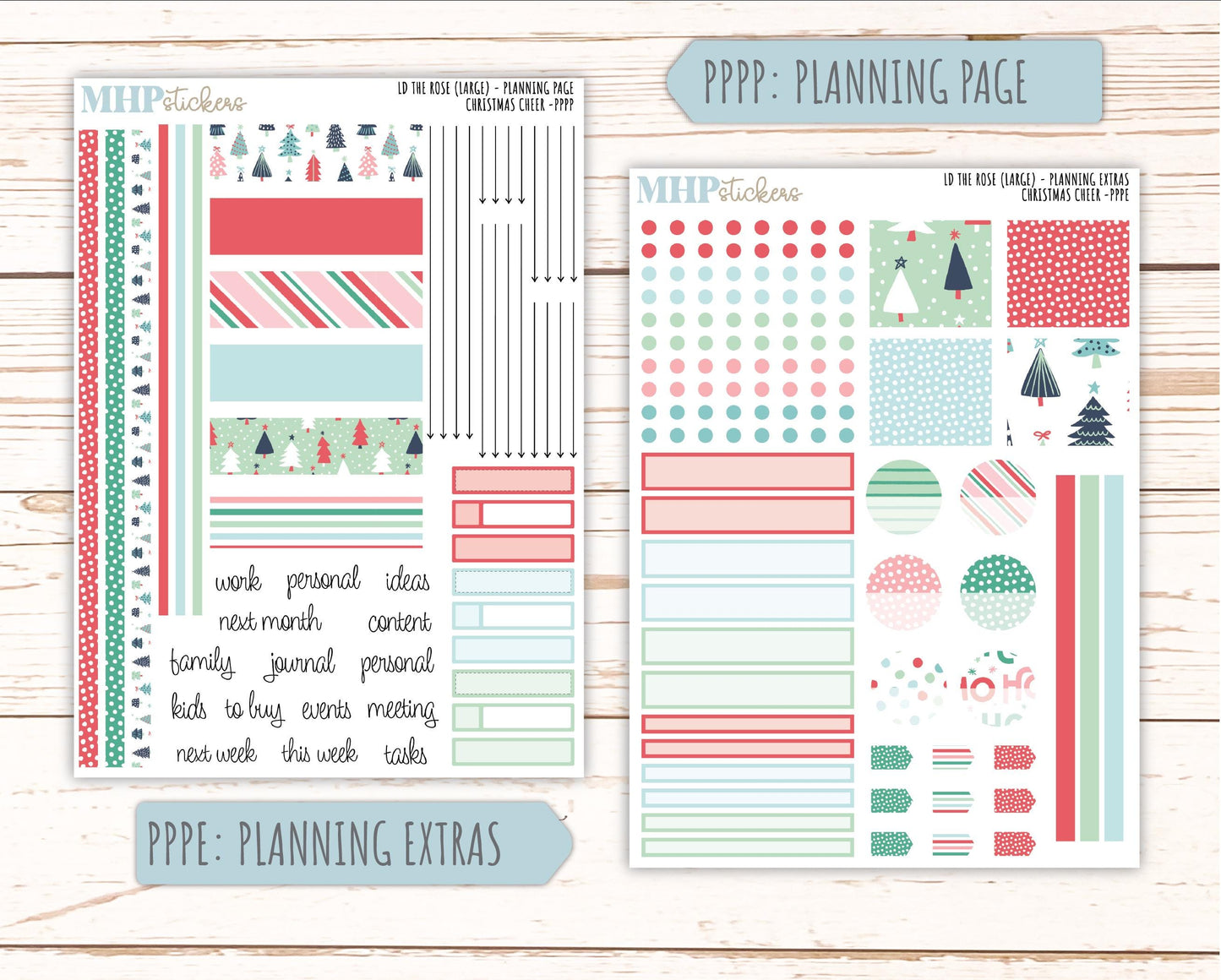 DECEMBER Stickers for the large Laurel Denise Rose Planner (Formerly Project Planner) "Christmas Cheer" || PP