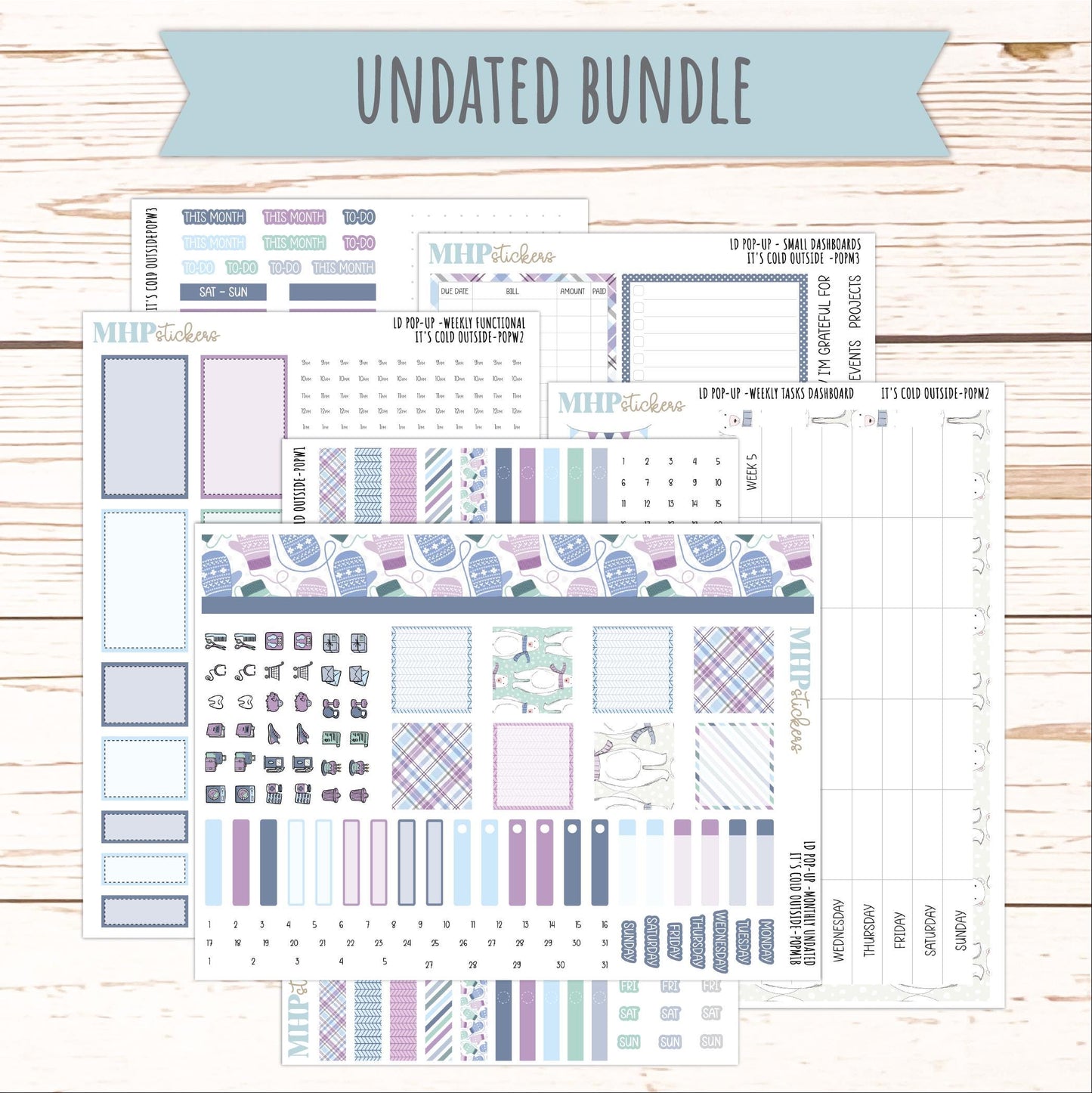 JANUARY 2026 Stickers for The Jo, Laurel Denise Planner (Formerly Pop-Up Planner) "It's Cold Outside" || POP