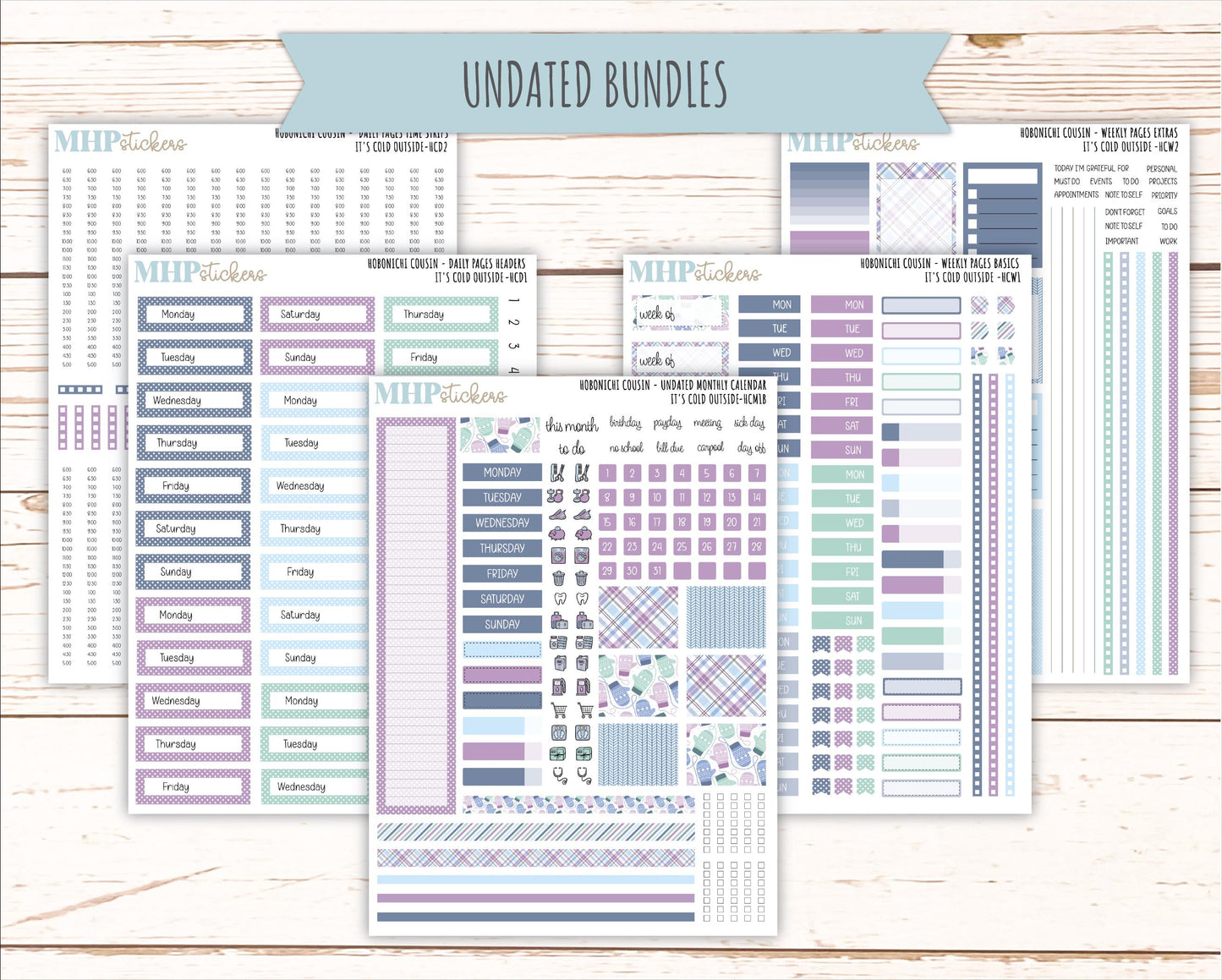 JANUARY 2026 Stickers for Hobonichi Cousin. A5 Planners "It's Cold Outside" || HCFC