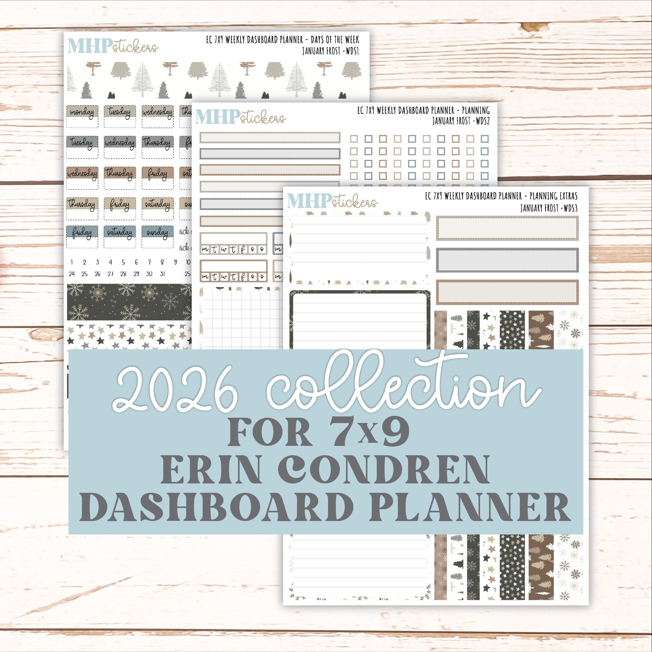 JANUARY Weekly Dashboard Kit for 7x9 Erin Condren Planners. 2026 Colle ...