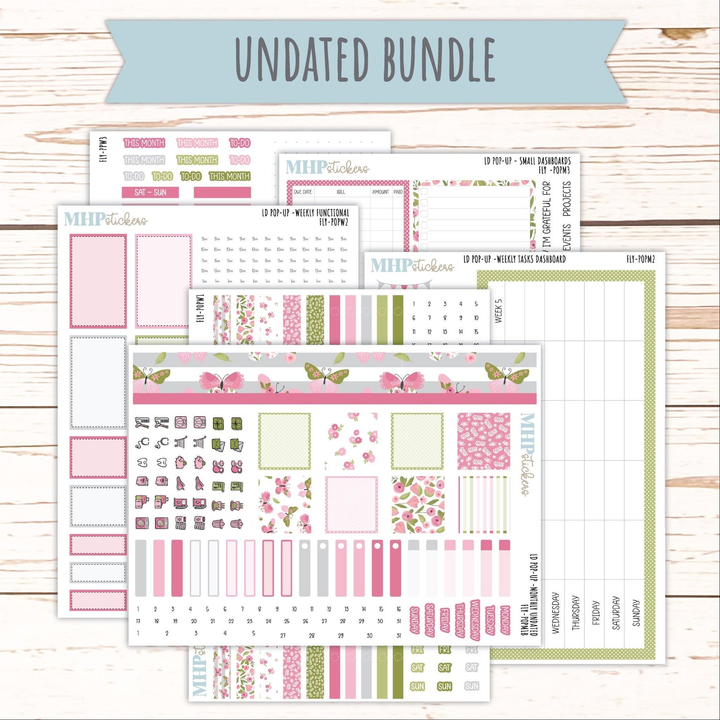 FEBRUARY 2026 Stickers for The Jo, Laurel Denise Planner (Formerly Pop-Up Planner) "Fly" || POP