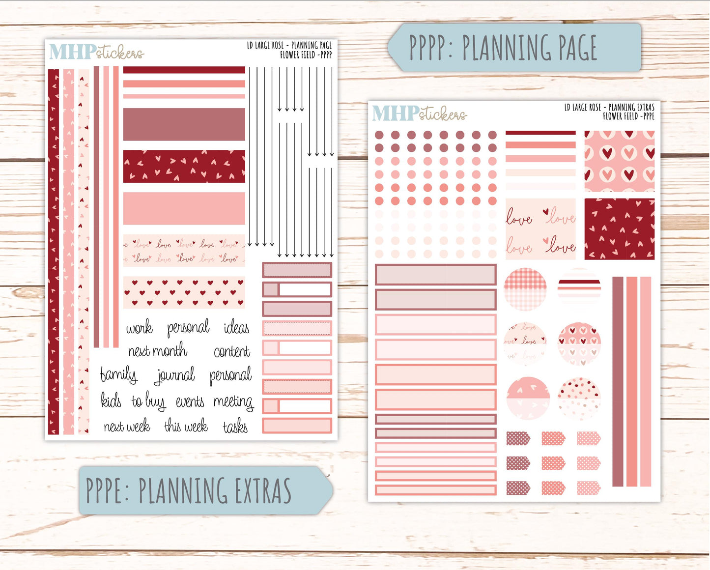 FEBRUARY 2026 Stickers for the Large Rose Planner (Formerly Project Planner). Laurel Denise. "ISweet Valentine" || PP