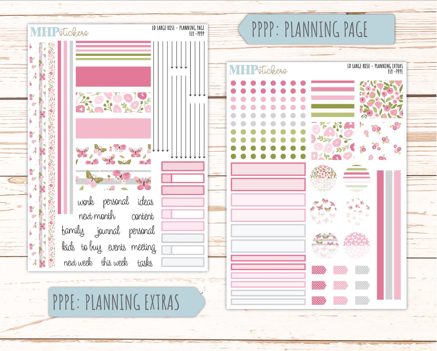 FEBRUARY 2026 Stickers for the Large Rose Planner (Formerly Project Planner). Laurel Denise. "Fly" || PP