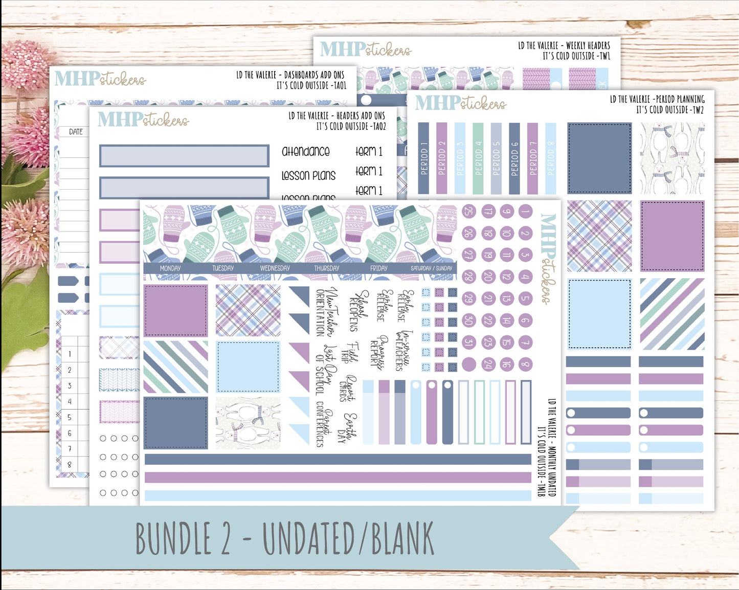 JANUARY Stickers for The Valerie Laurel Denise Planner (Formerly Teacher Planner) "It's Cold Outside" || TC