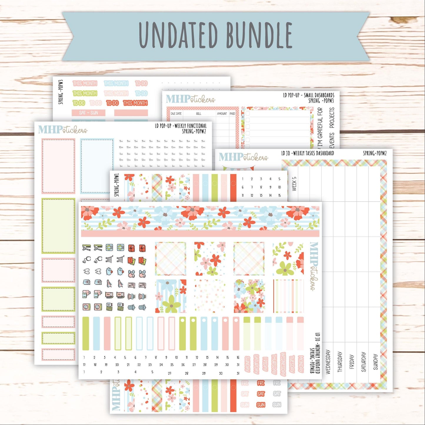 MARCH 2026 Stickers for The Jo, Laurel Denise Planner (Formerly Pop-Up Planner) "Spring" || POP