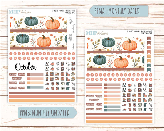 OCTOBER Stickers for the large Laurel Denise Rose Planner (Formerly Project Planner) "Pumpkins" || PP